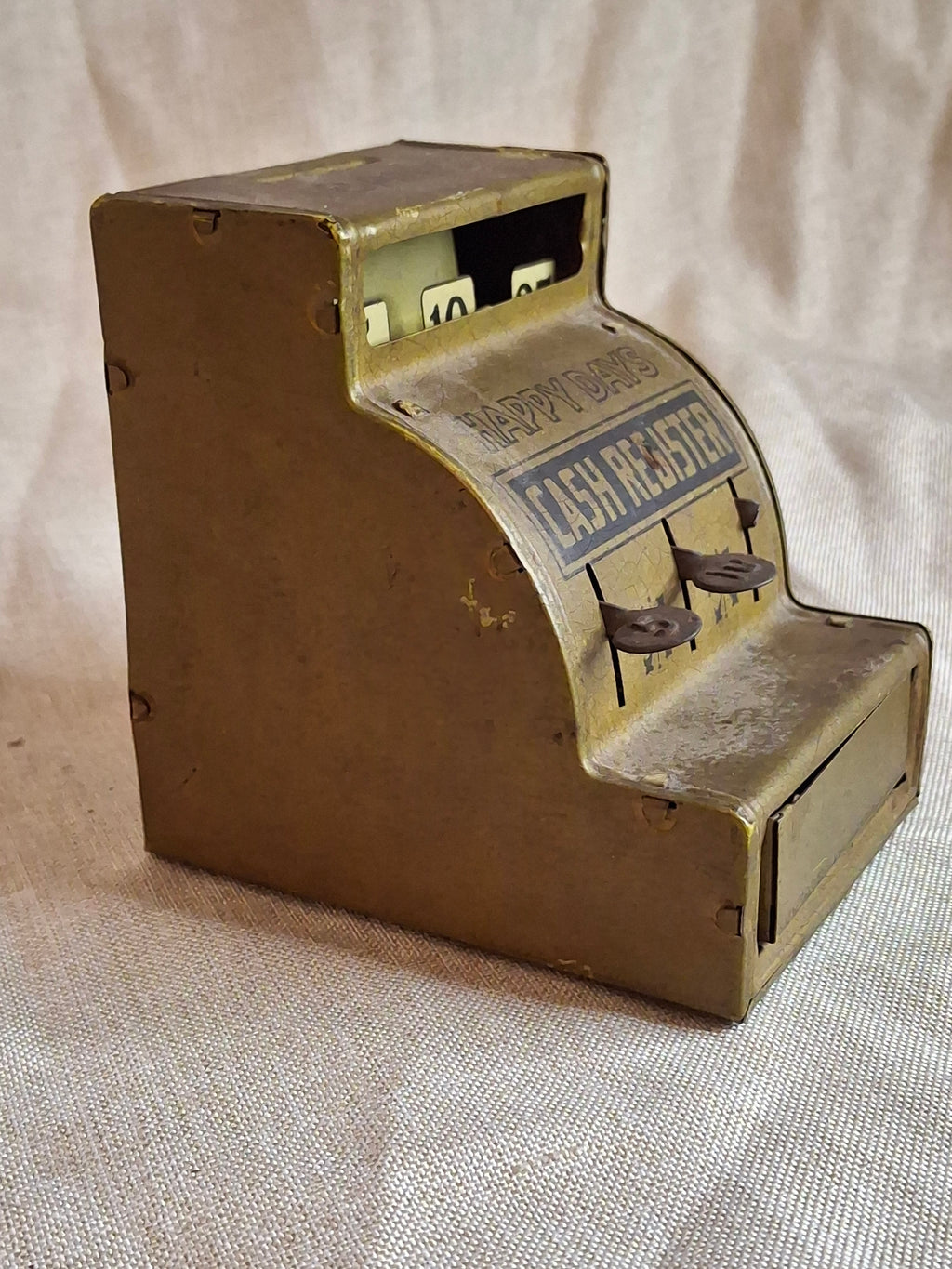 Vintage J. Chein "Happy Days" Tin Litho Cash Register Bank - 1930s Working Toy