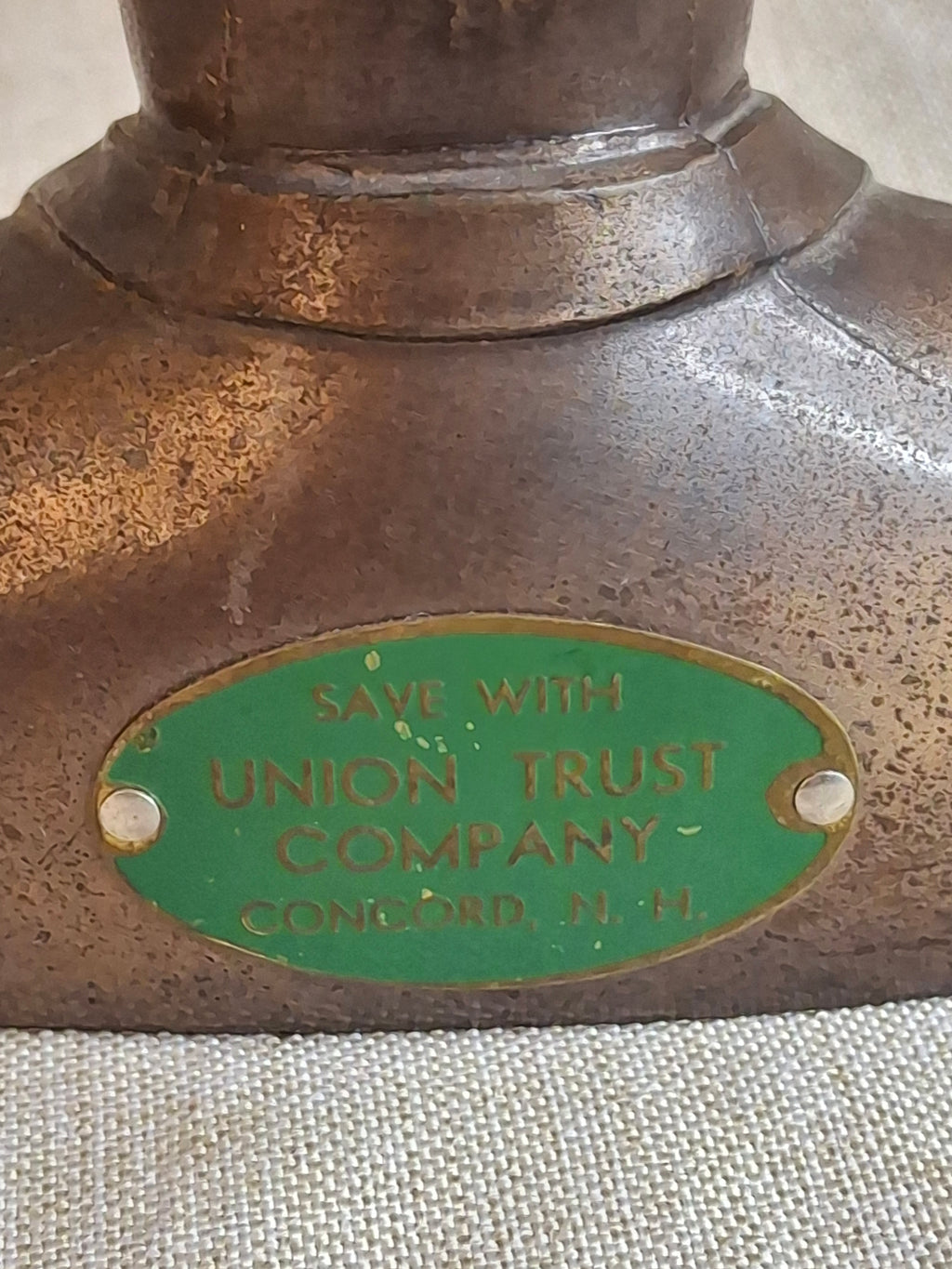 Vintage Eisenhower Banthrico Metal Bank Union Trust Co Concord NH Bust Statue
