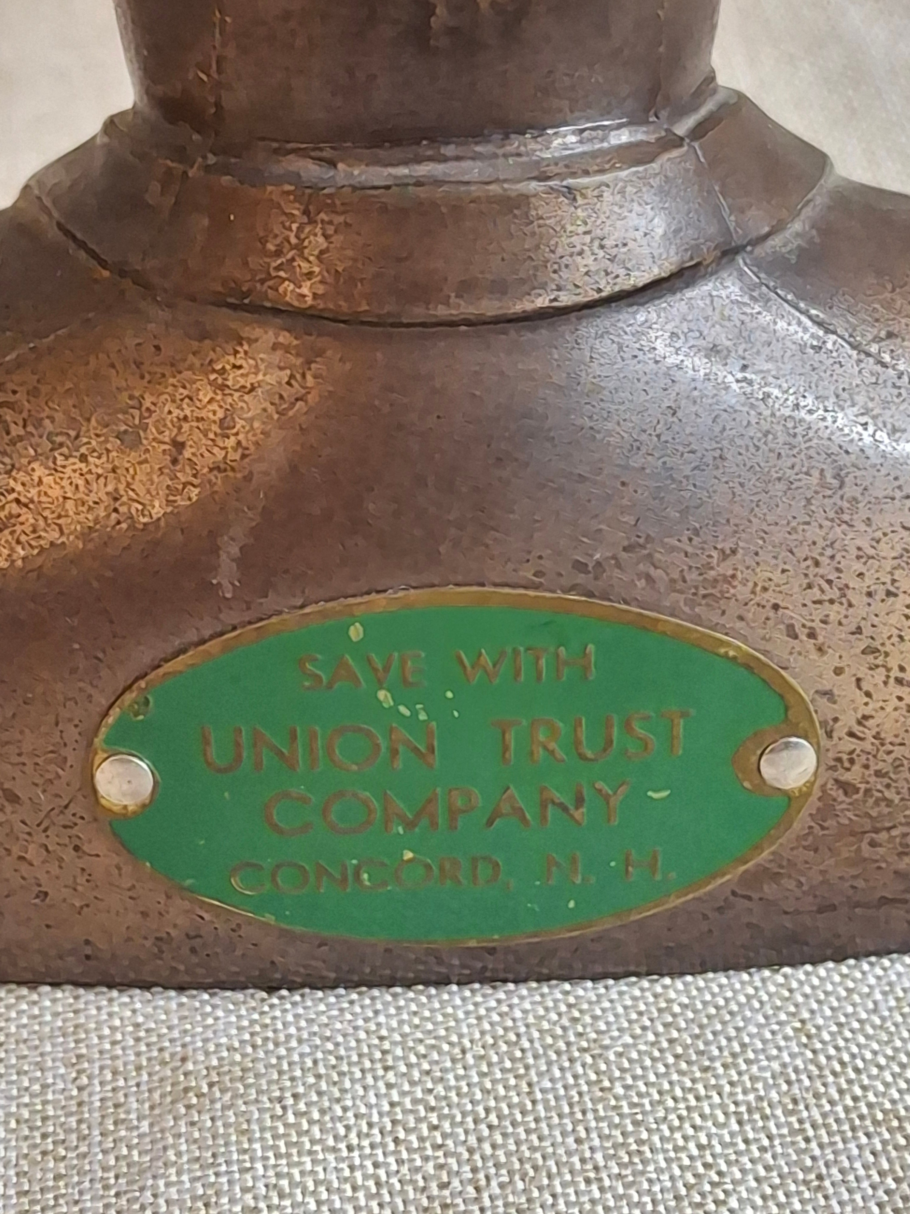 Vintage Eisenhower Banthrico Metal Bank Union Trust Co Concord NH Bust Statue