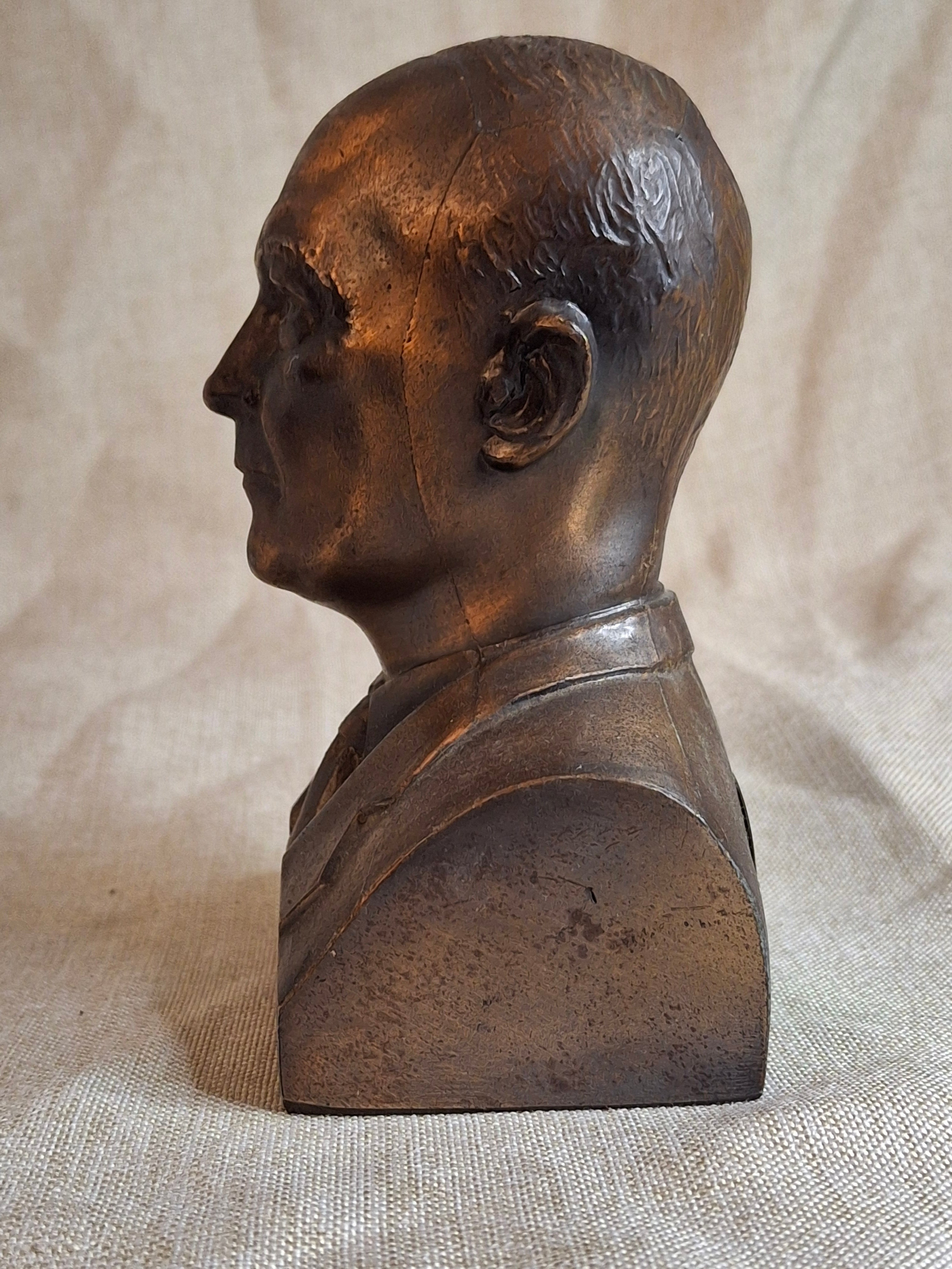 Vintage Eisenhower Banthrico Metal Bank Union Trust Co Concord NH Bust Statue
