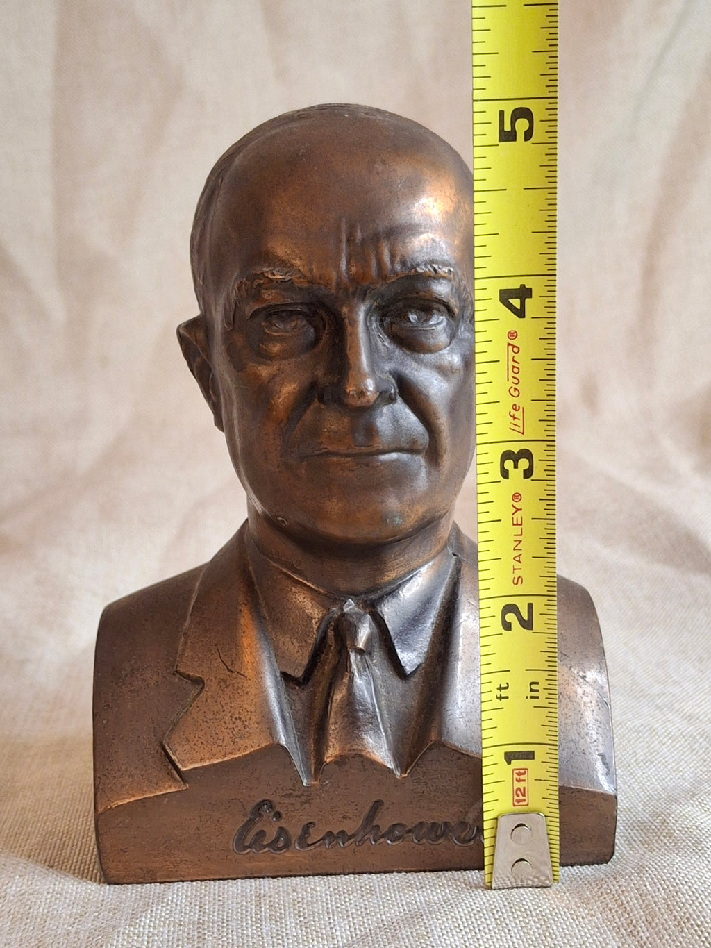 Vintage Eisenhower Banthrico Metal Bank Union Trust Co Concord NH Bust Statue