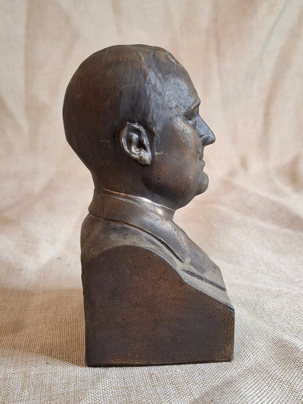 Antique Kenton Toys FDR Franklin Roosevelt Cast Iron "New Deal" Bust Still Bank c. 1935