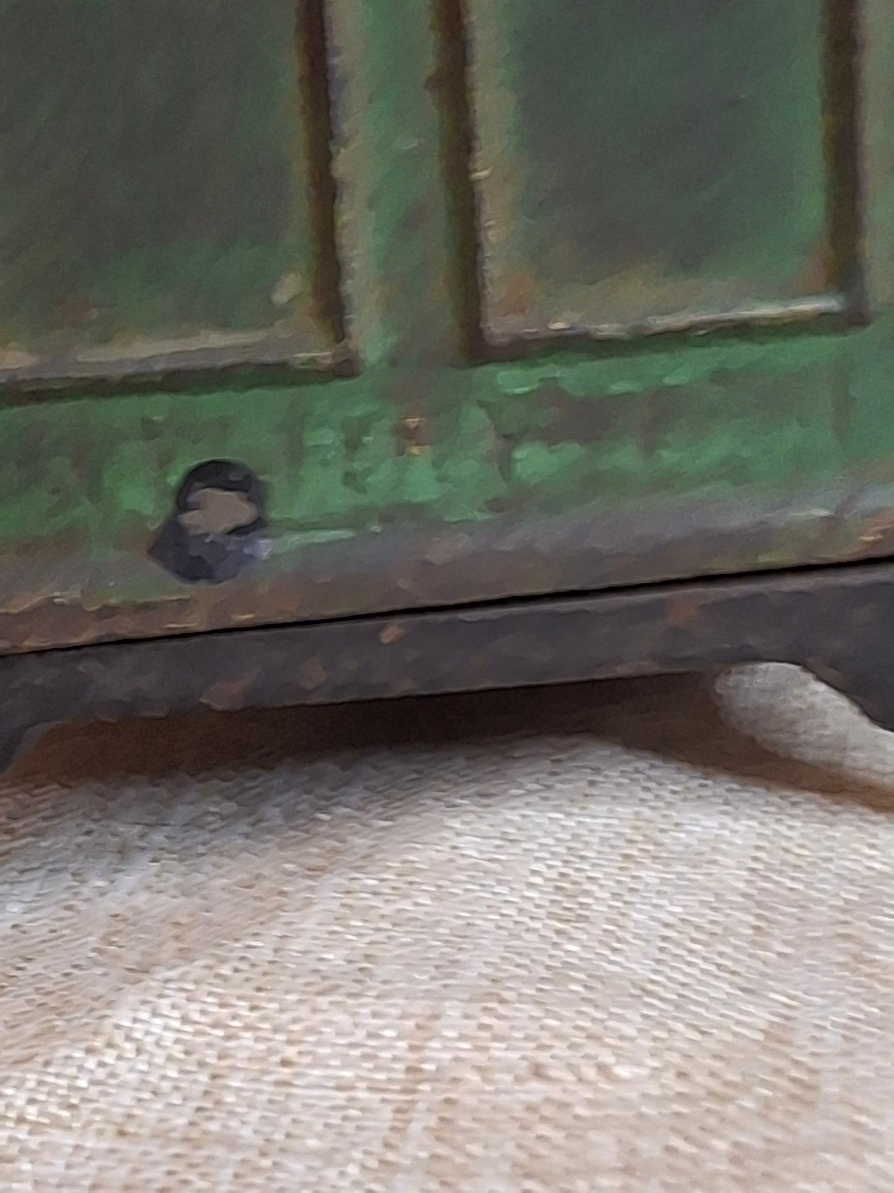 Antique J. & E. Stevens IXL Cast Iron Safe Still Bank c. 1880s - Original Green Paint