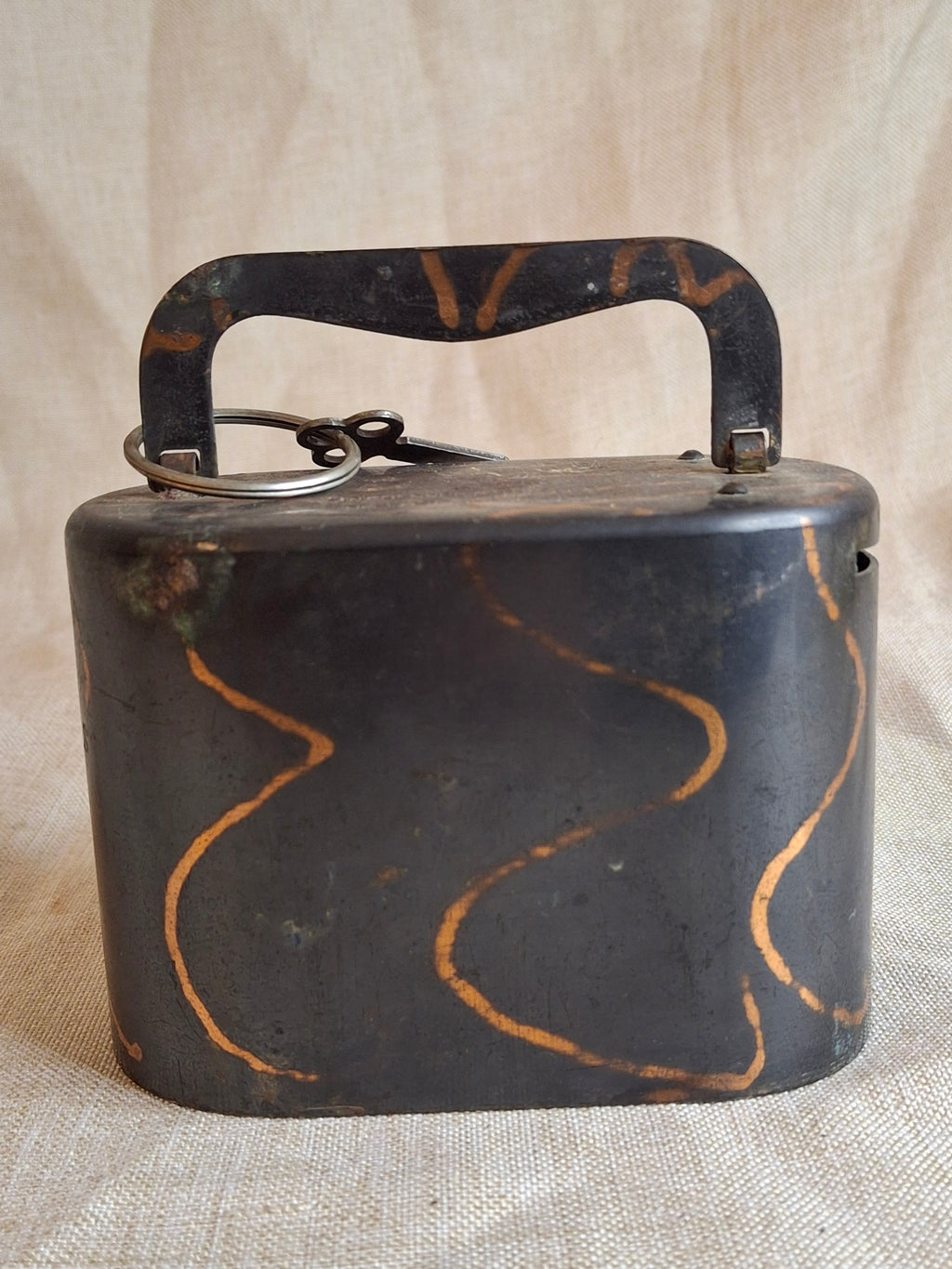 Antique Rare 1905 W.F. Burns Steel Private Banker Plate Marbled Striations with KEY
