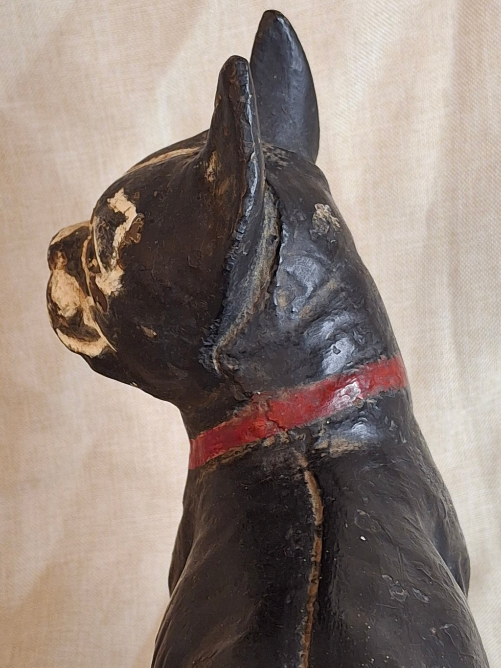 Antique National Foundry Cast Iron Boston Terrier Dog Doorstop Left Facing #149 C. 1920s