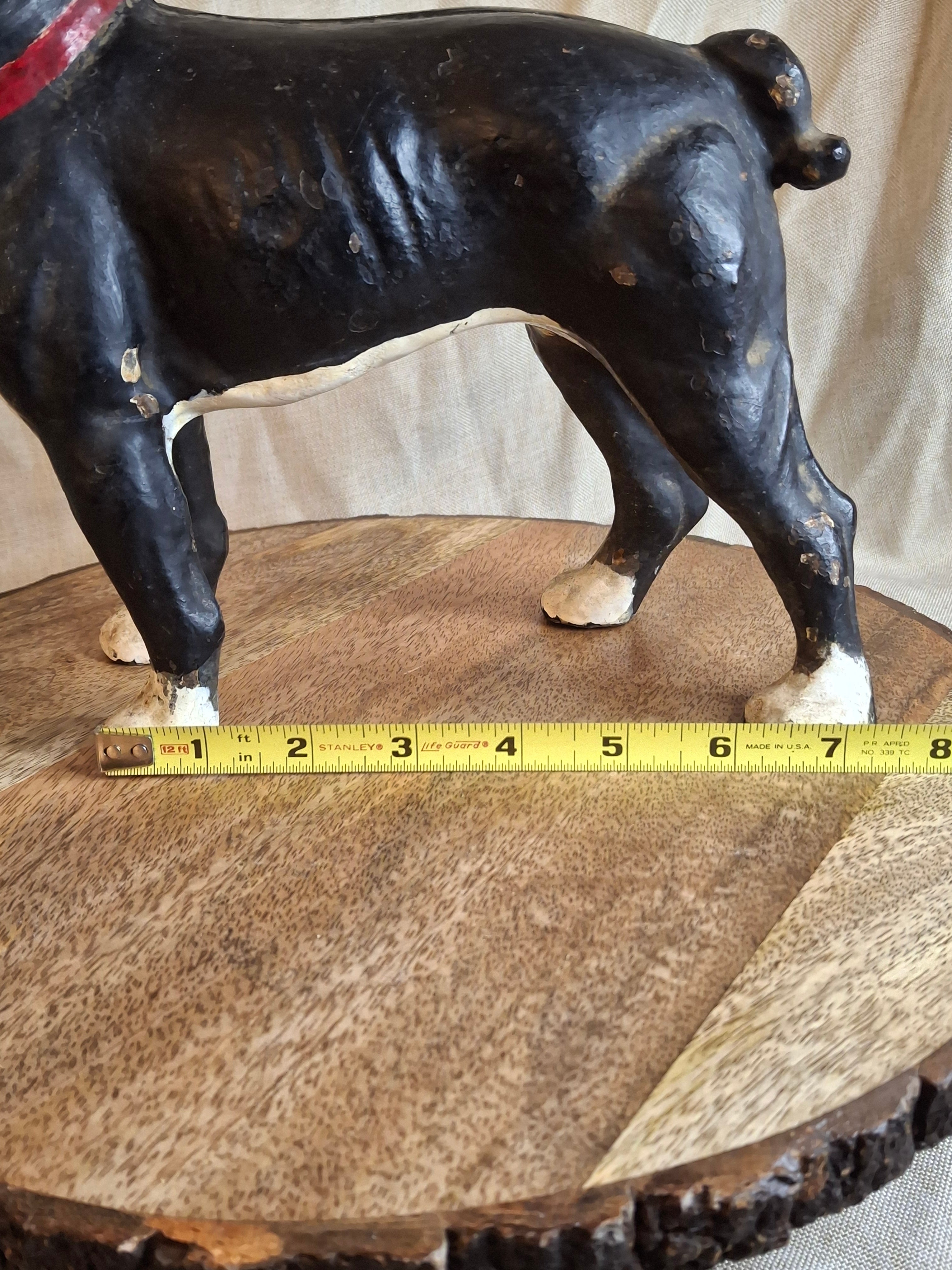Antique National Foundry Cast Iron Boston Terrier Dog Doorstop Left Facing #149 C. 1920s