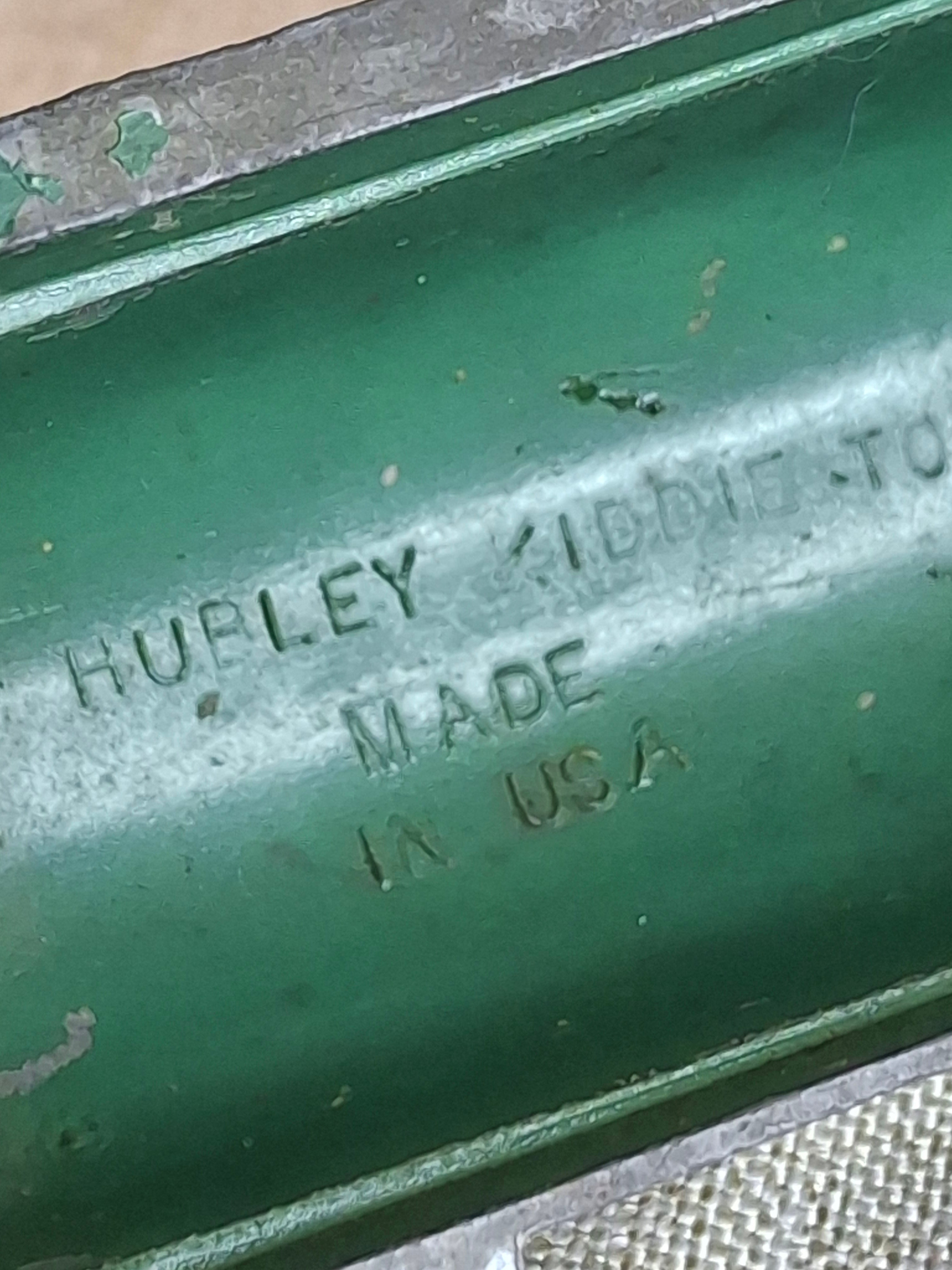 Vintage Hubley Kiddie Toy No. 457 Die-Cast #5 Race Car Green 6.75" USA 1940s
