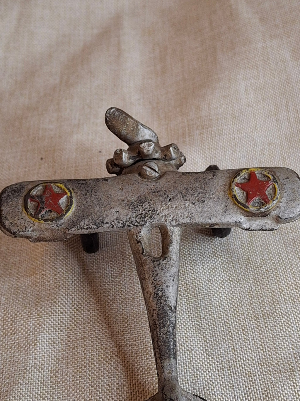 Rare Antique Hubley Cast Iron "Lindy" Airplane - Embossed Star Wing Variant - c. 1930s