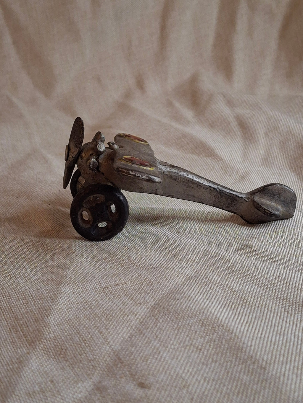 Rare Antique Hubley Cast Iron "Lindy" Airplane - Embossed Star Wing Variant - c. 1930s