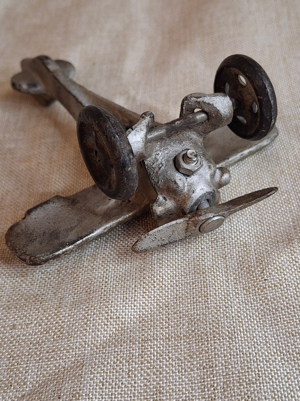 Rare Antique Hubley Cast Iron "Lindy" Airplane - Embossed Star Wing Variant - c. 1930s