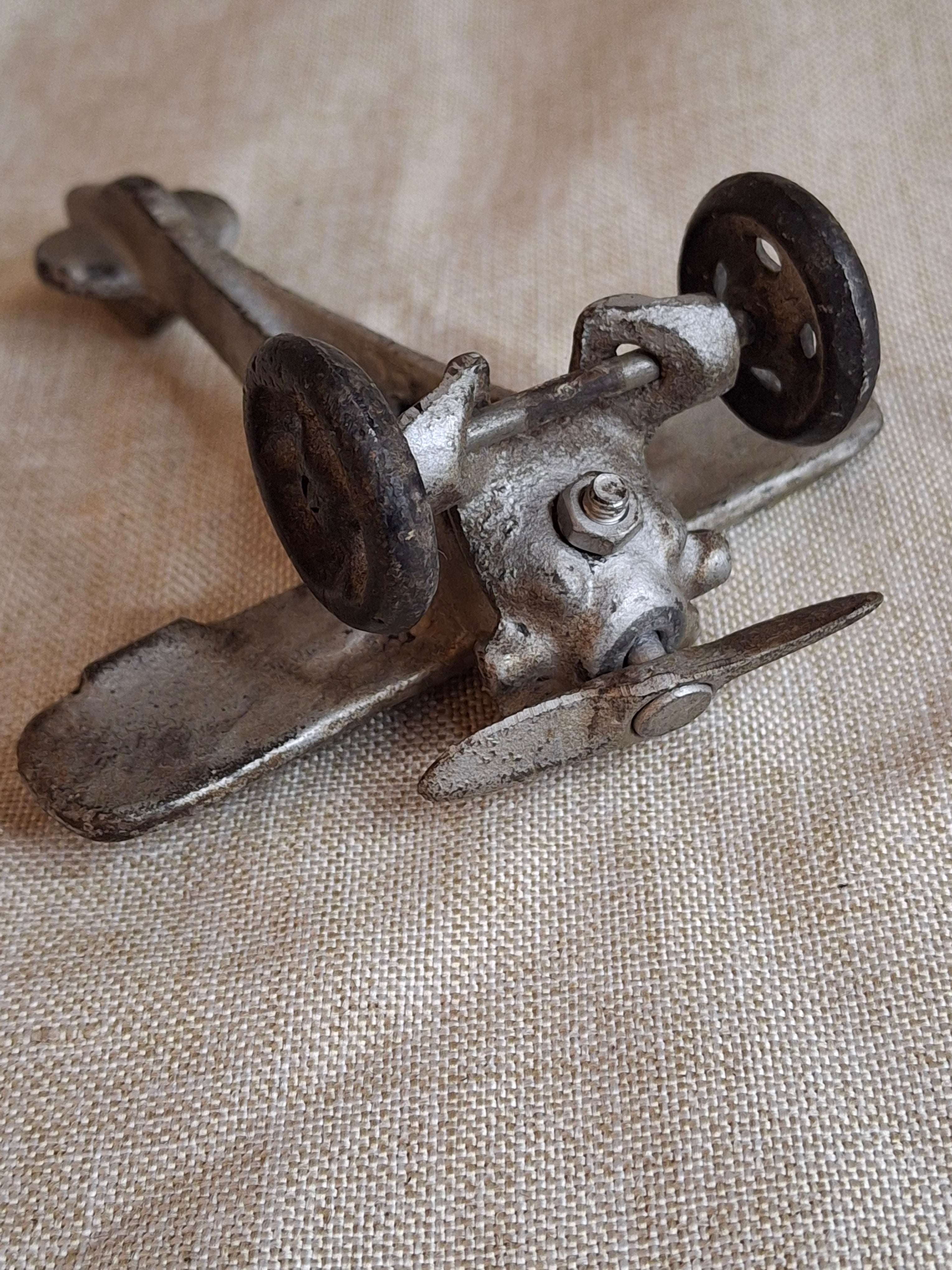 Rare Antique Hubley Cast Iron "Lindy" Airplane - Embossed Star Wing Variant - c. 1930s