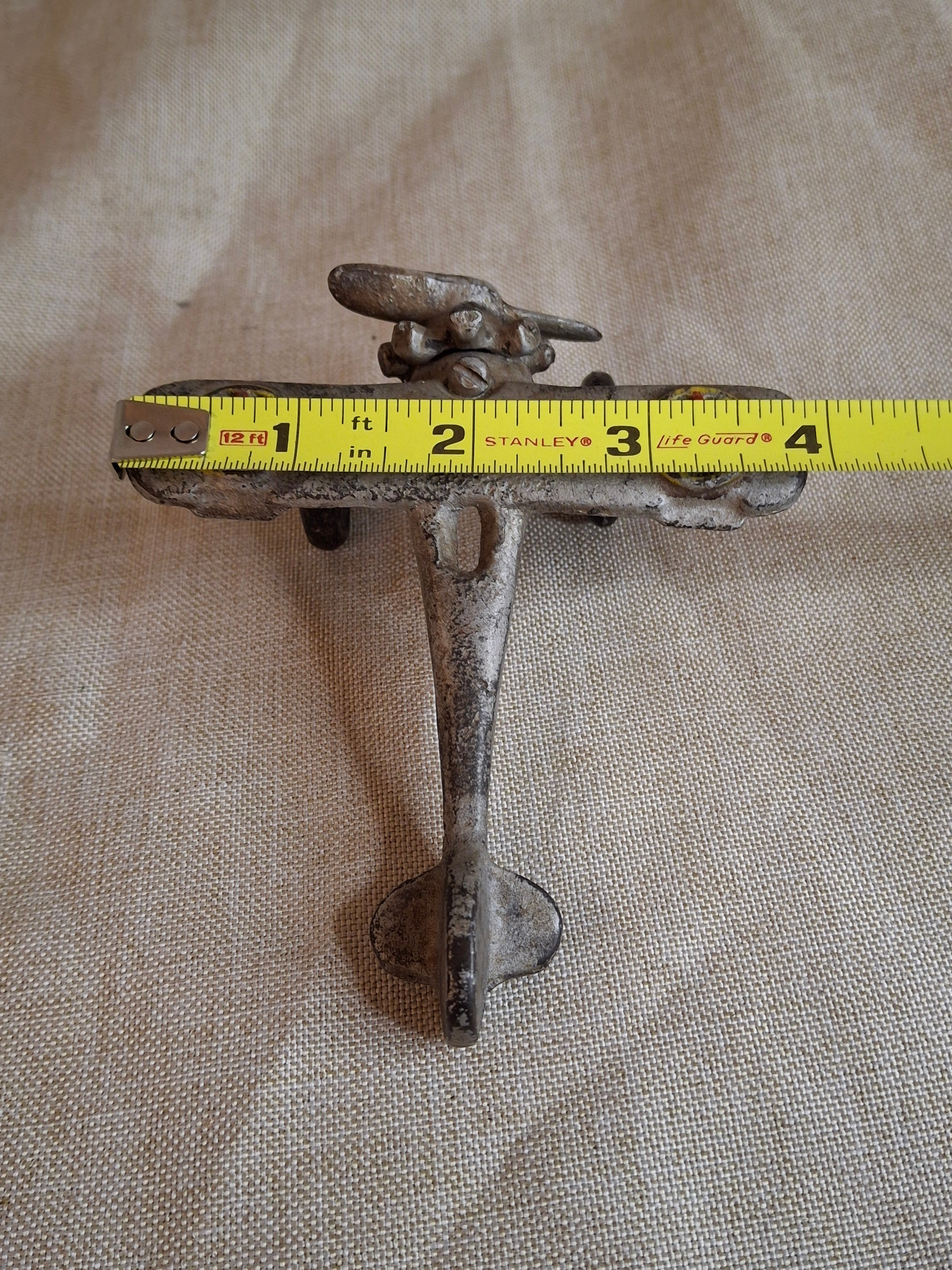 Rare Antique Hubley Cast Iron "Lindy" Airplane - Embossed Star Wing Variant - c. 1930s