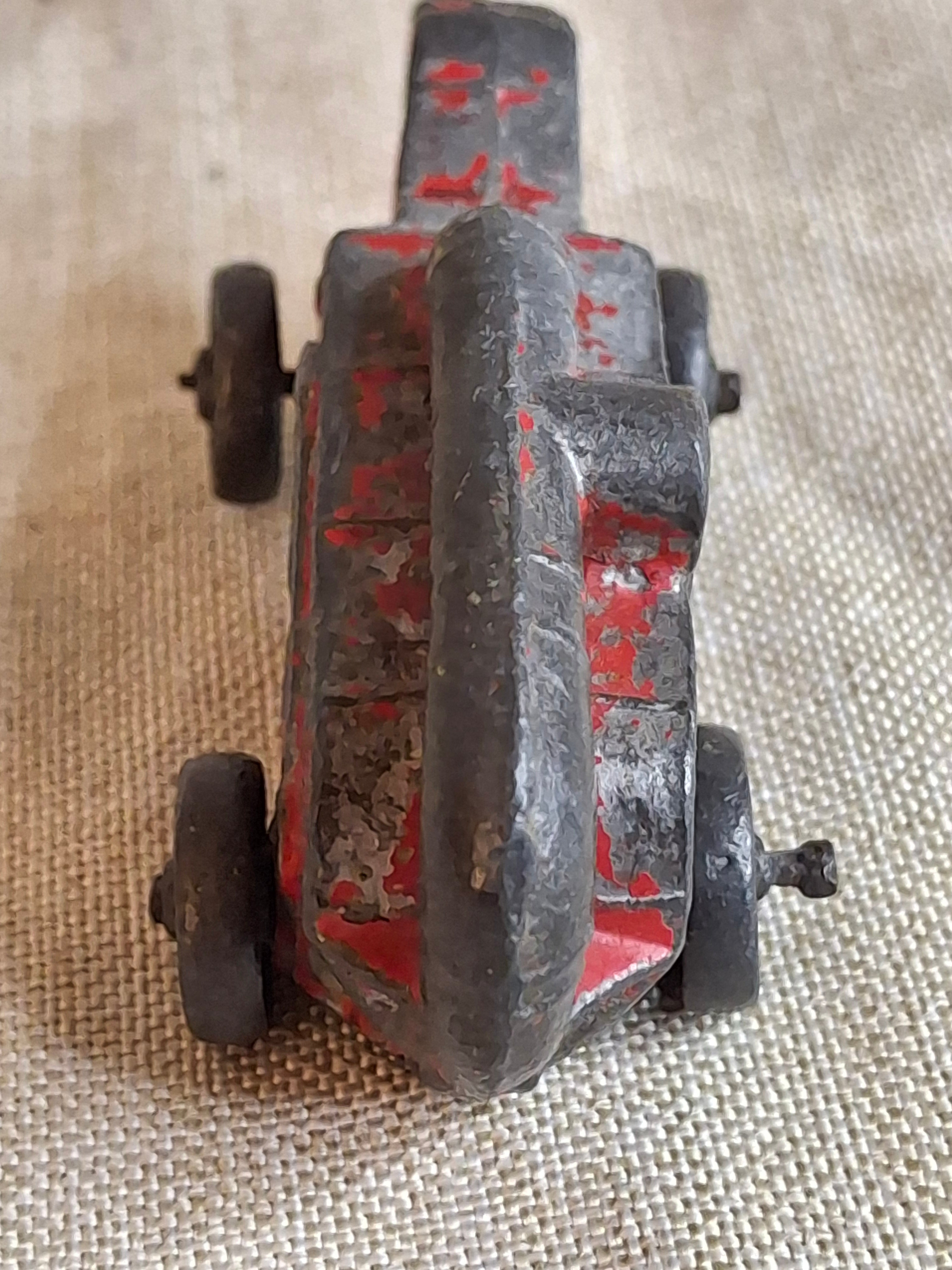 Antique Arcade Cast Iron McCormick-Deering Thresher Toy - Original Red Paint - c. 1920s