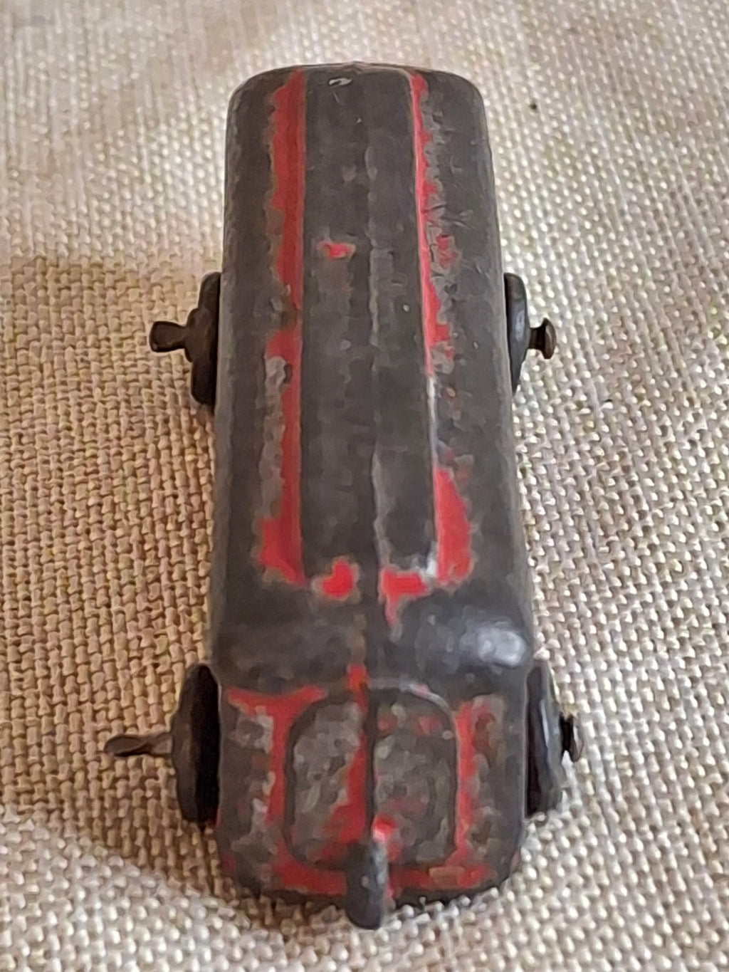 Antique Cast Iron Train Passenger Car New York Central Champion 2.5” Red and Black