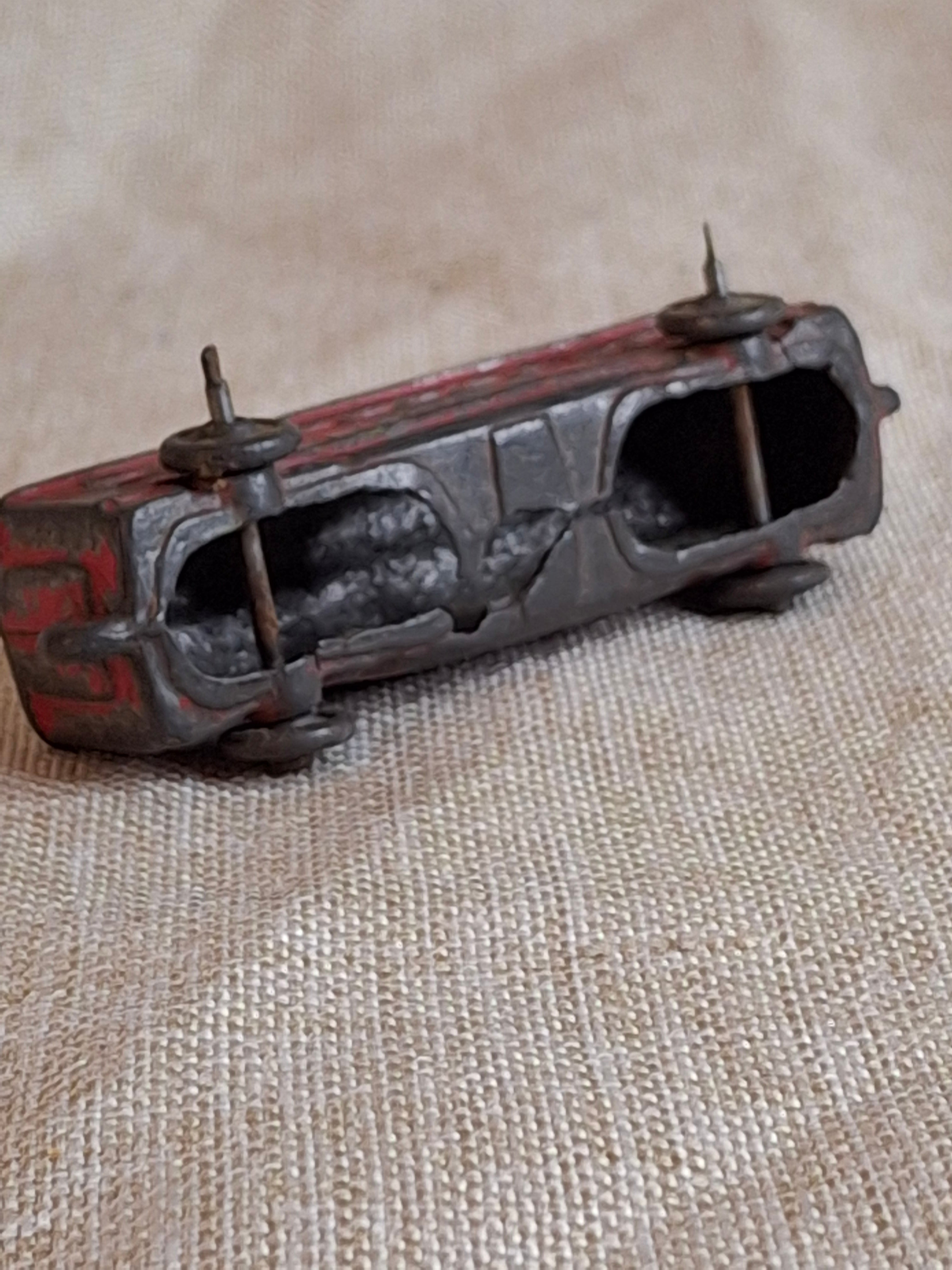 Antique Cast Iron Train Passenger Car New York Central Champion 2.5” Red and Black