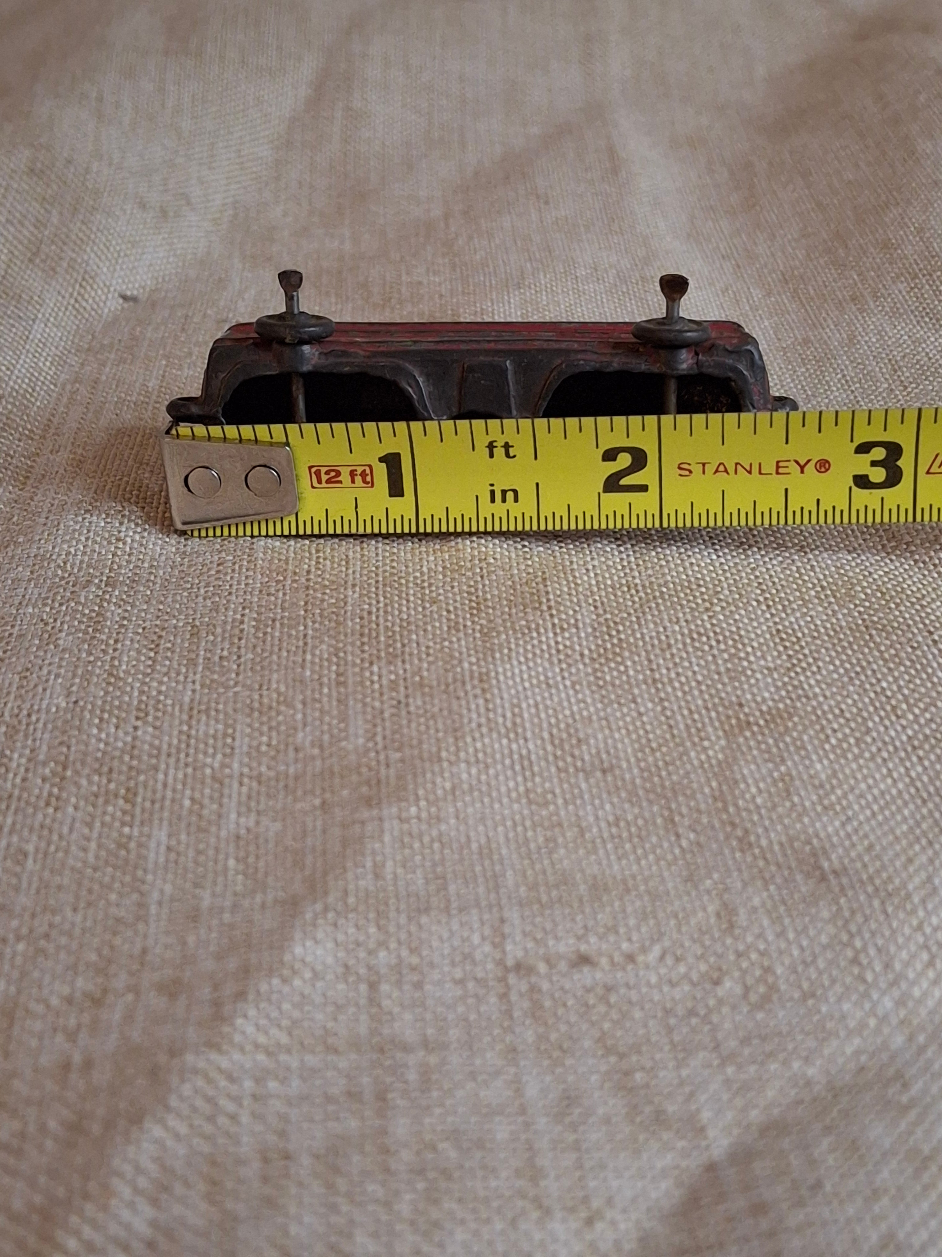 Antique Cast Iron Train Passenger Car New York Central Champion 2.5” Red and Black