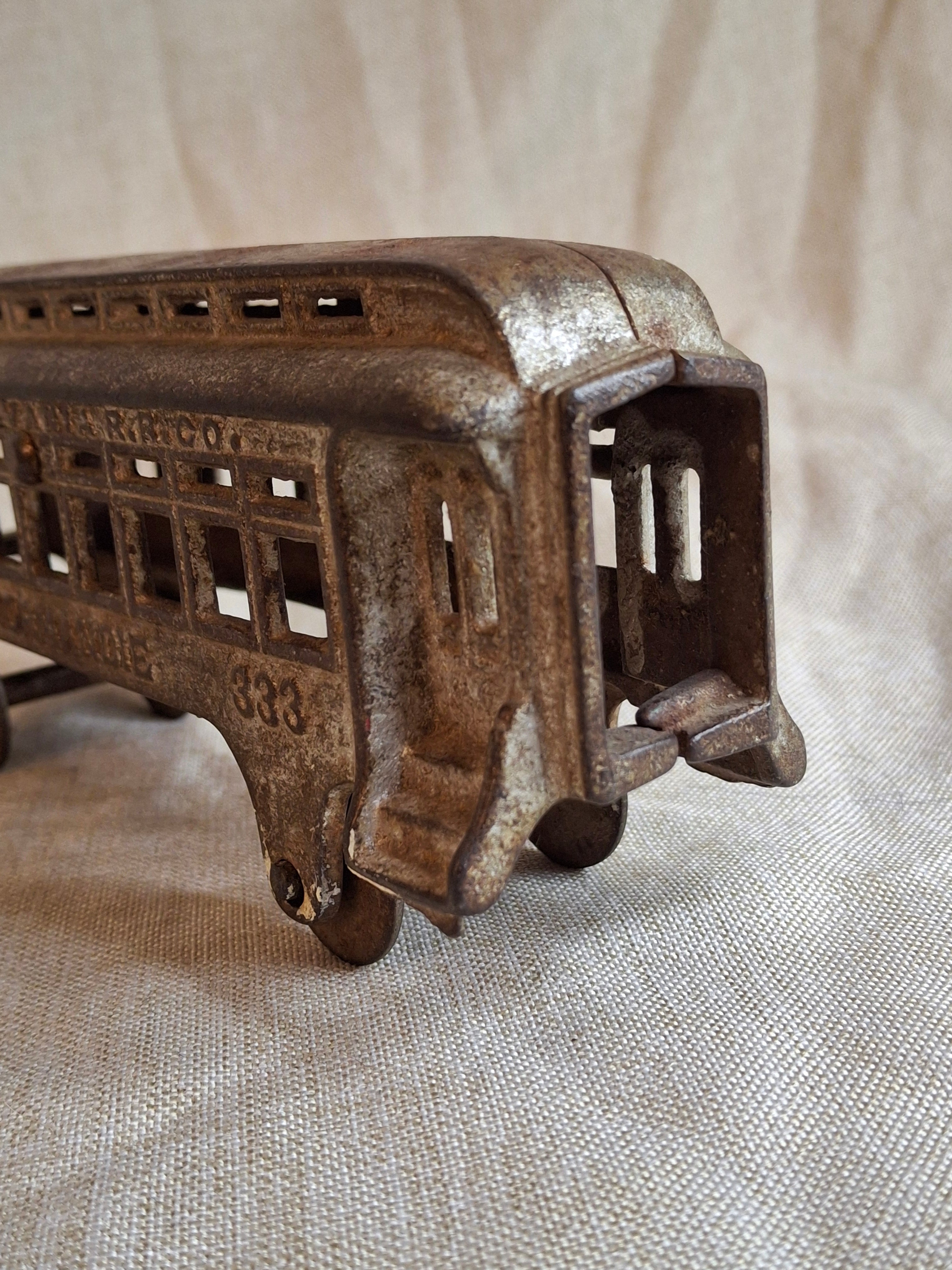 Antique Hubley Cast Iron Railroad Car No. 333 "Normandie" Pennsylvania RR Co.