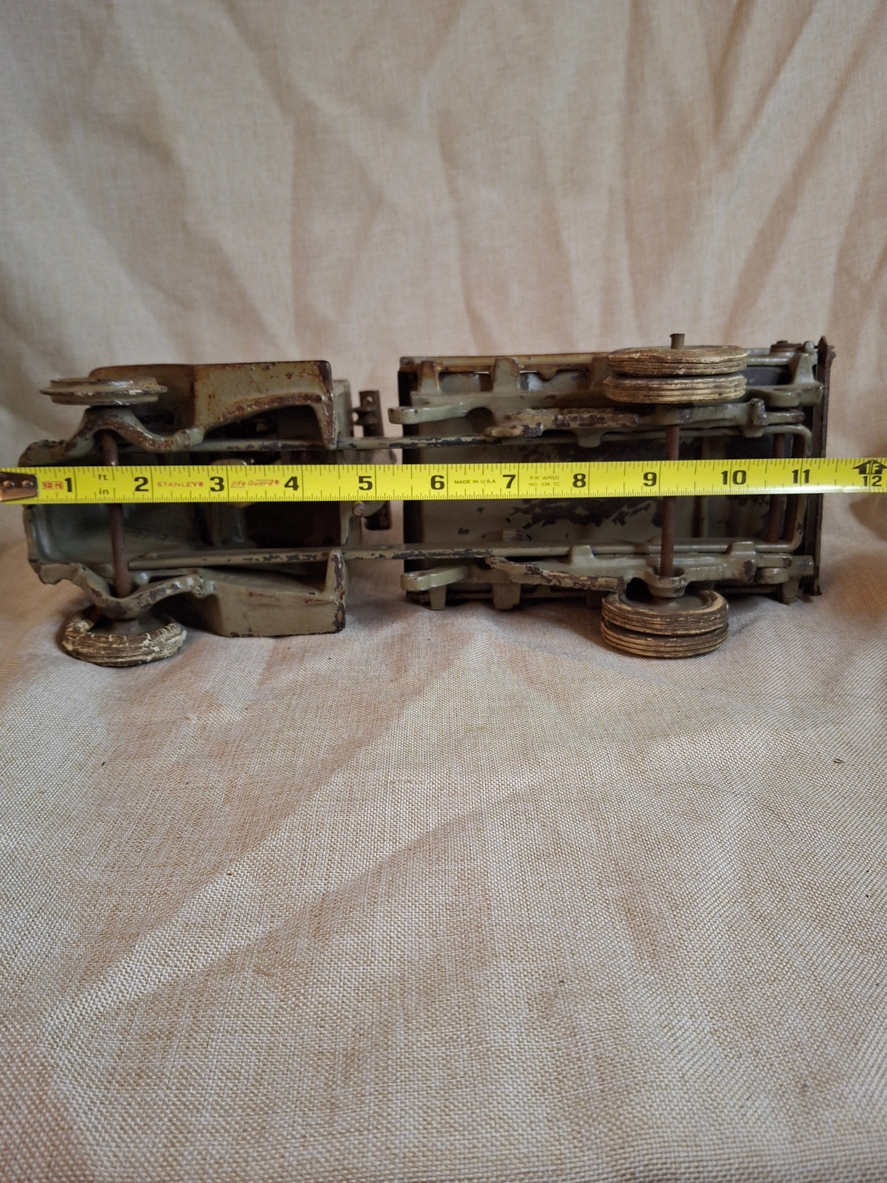 Antique ARCADE Cast Iron MACK AC Dump Truck Large 11.5" Original Paint & Driver c. 1925