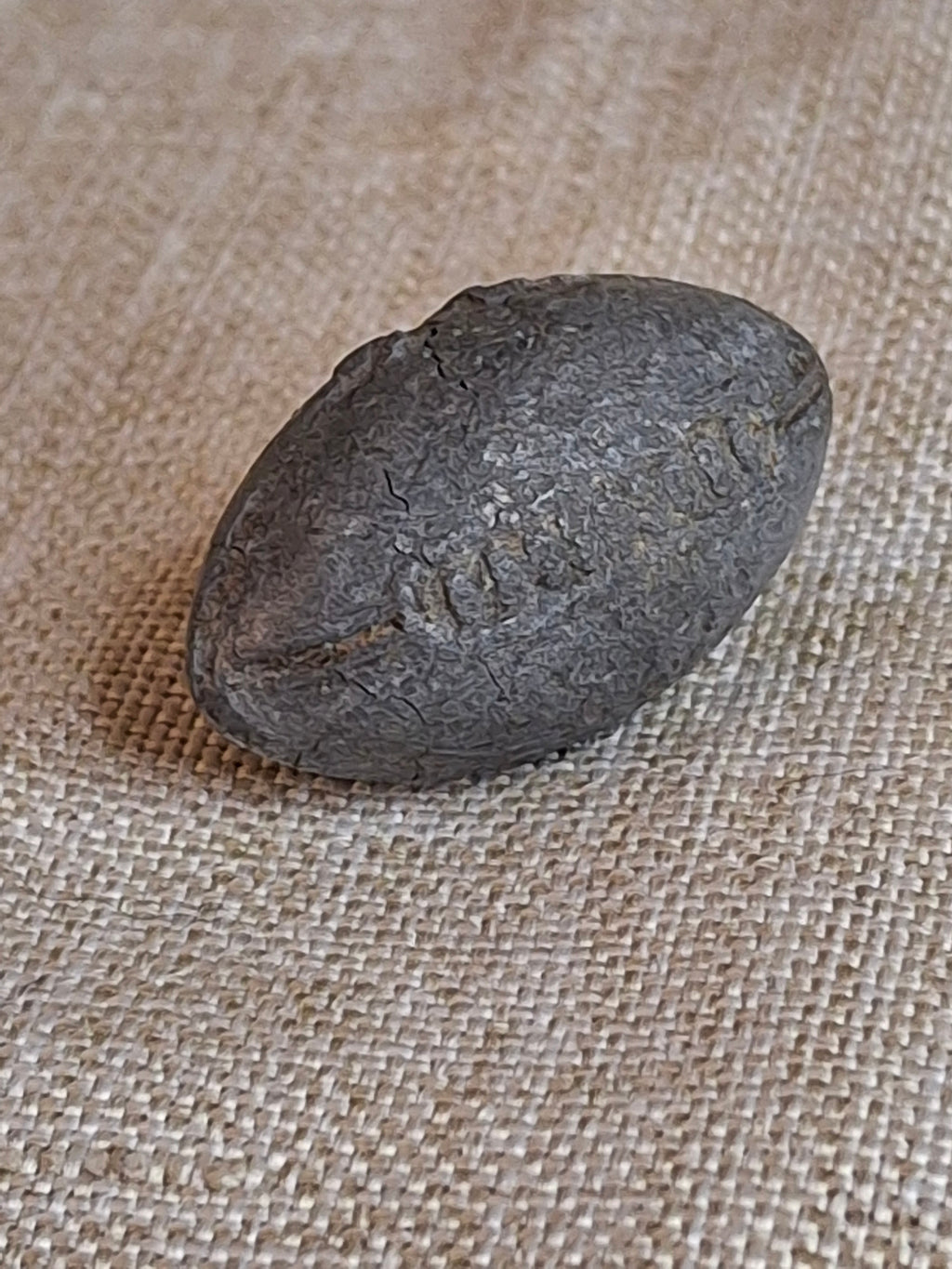 Antique Cast Iron Miniature Football Toy Accessory, Hubley or Kenton Era, 1.25", Original Surface