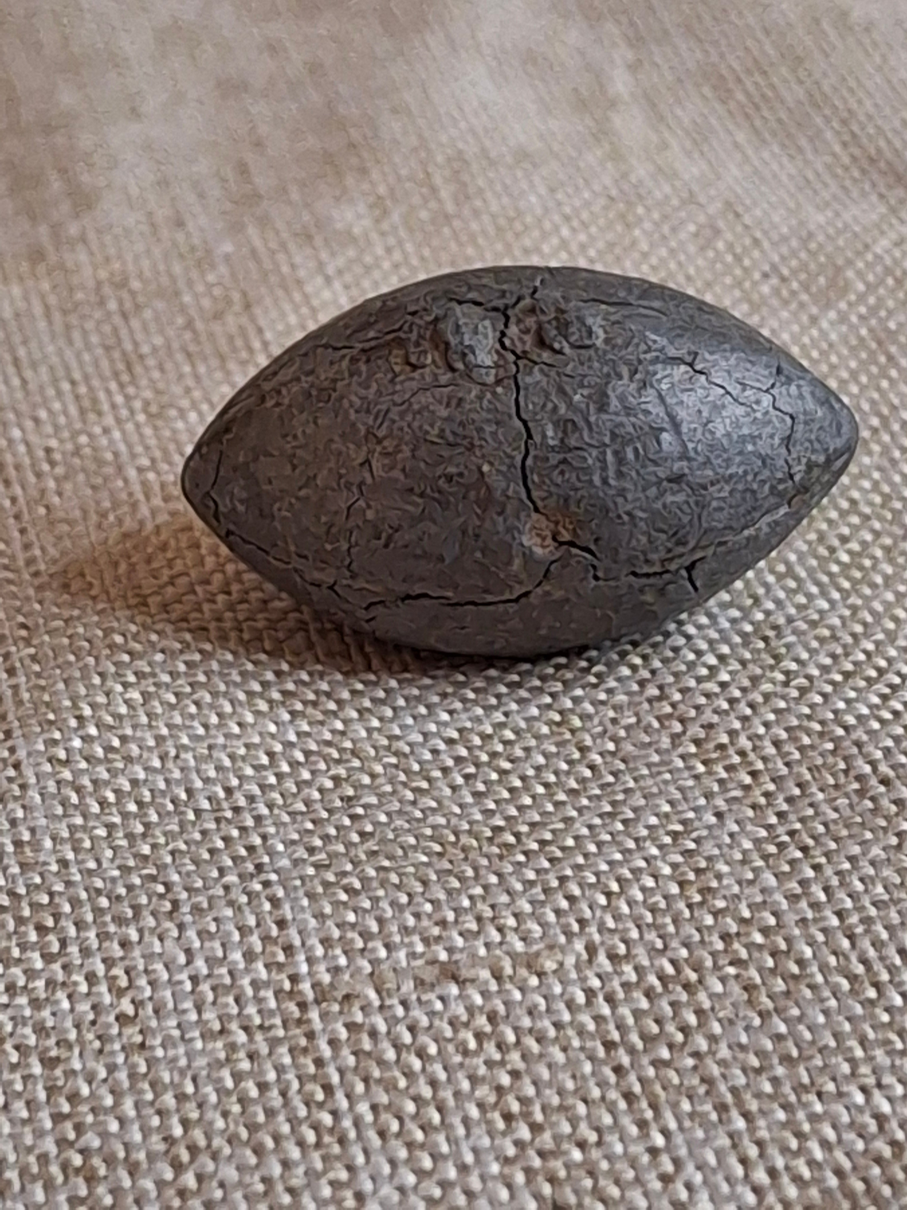Antique Cast Iron Miniature Football Toy Accessory, Hubley or Kenton Era, 1.25", Original Surface
