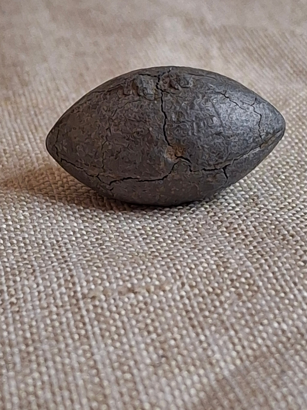 Antique Cast Iron Miniature Football Toy Accessory, Hubley or Kenton Era, 1.25", Original Surface