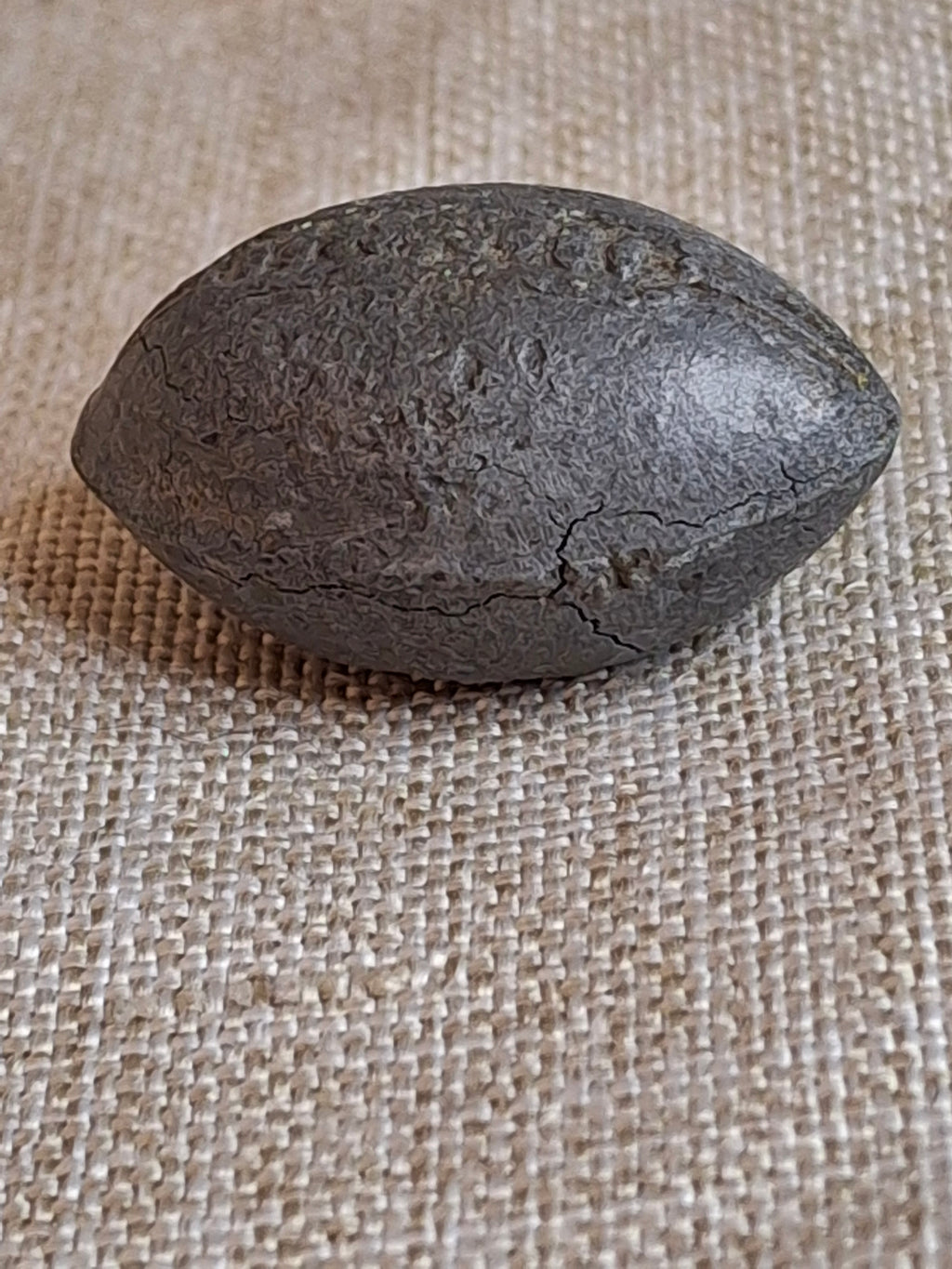 Antique Cast Iron Miniature Football Toy Accessory, Hubley or Kenton Era, 1.25", Original Surface