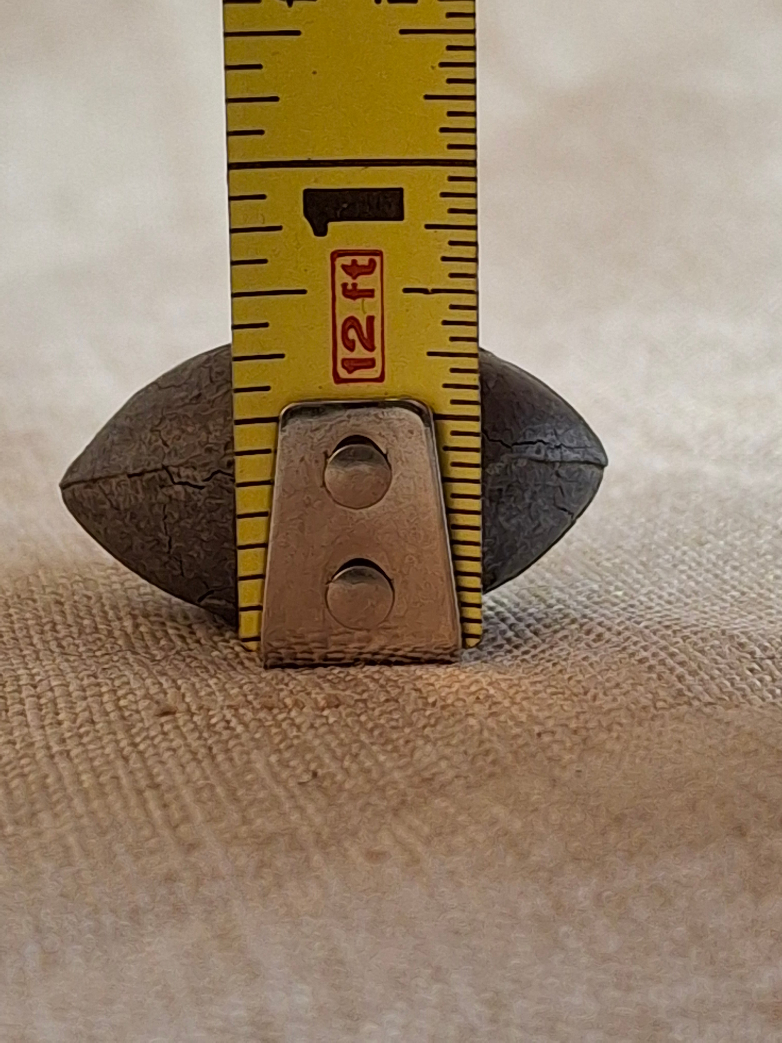 Antique Cast Iron Miniature Football Toy Accessory, Hubley or Kenton Era, 1.25", Original Surface