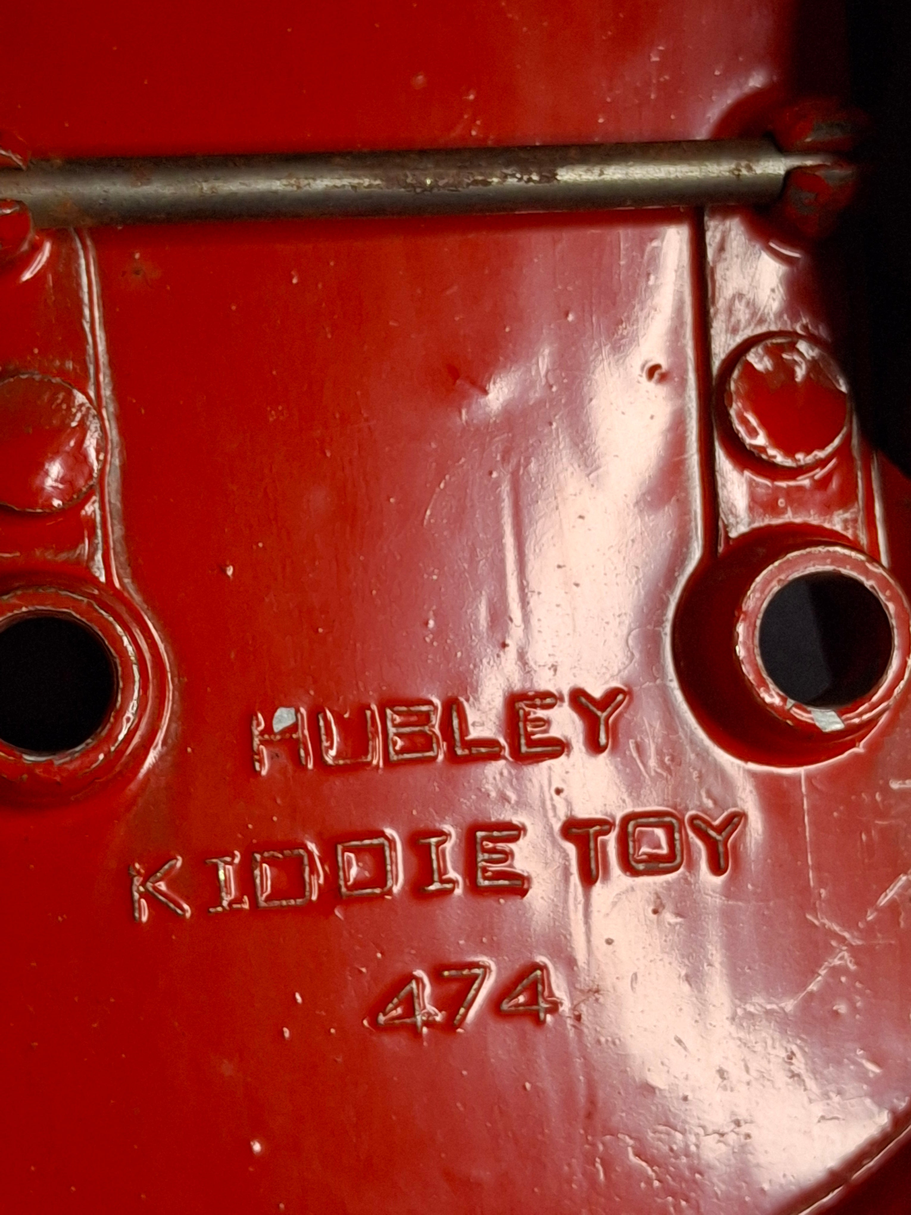Vintage Hubley Kiddie Toy #474 Tow Truck Wrecker + Original Box | Working Winch | 1940s Die-Cast
