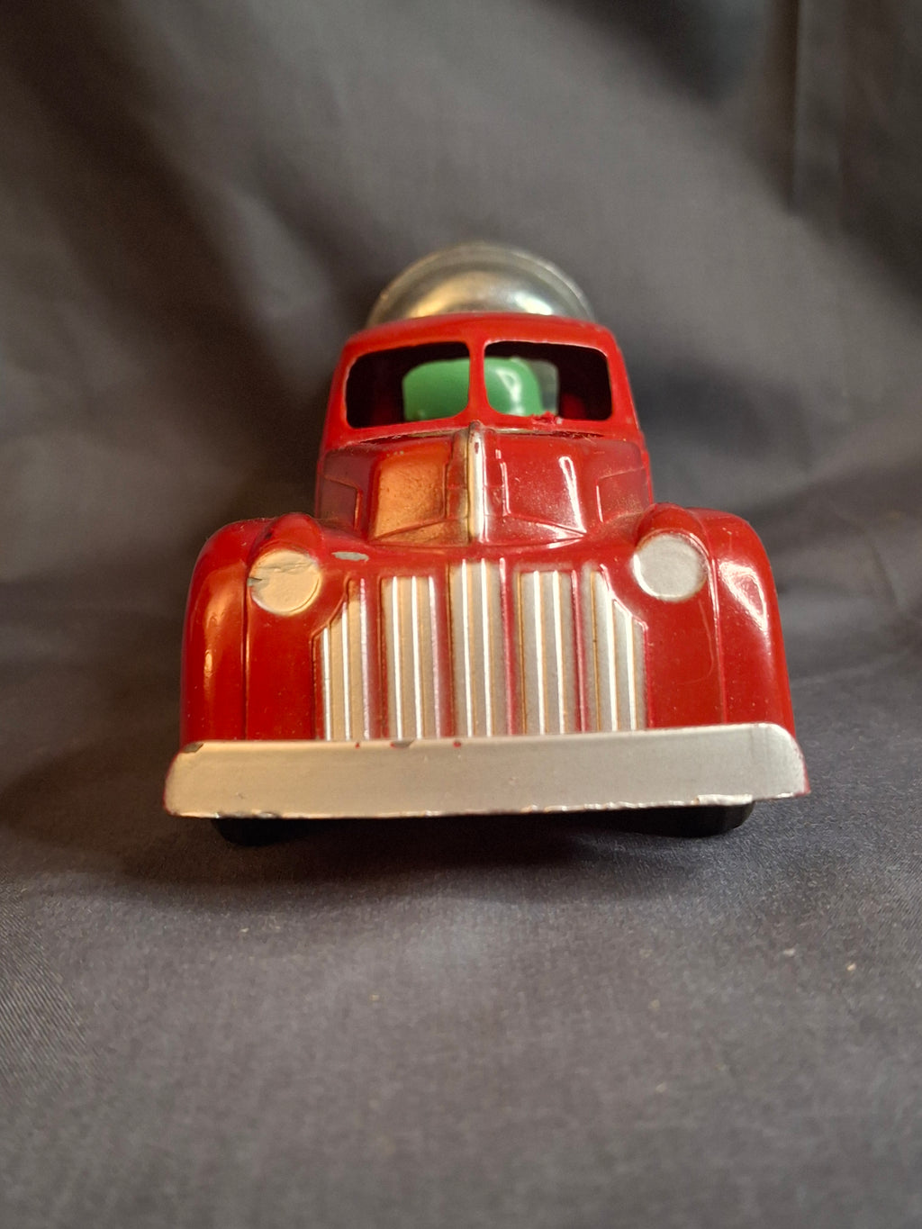 Vintage Hubley Kiddie Toy No. 470 Cement Mixing Truck with Original Box | 1940s Die-Cast Red & Green Mixer | Lancaster, PA USA