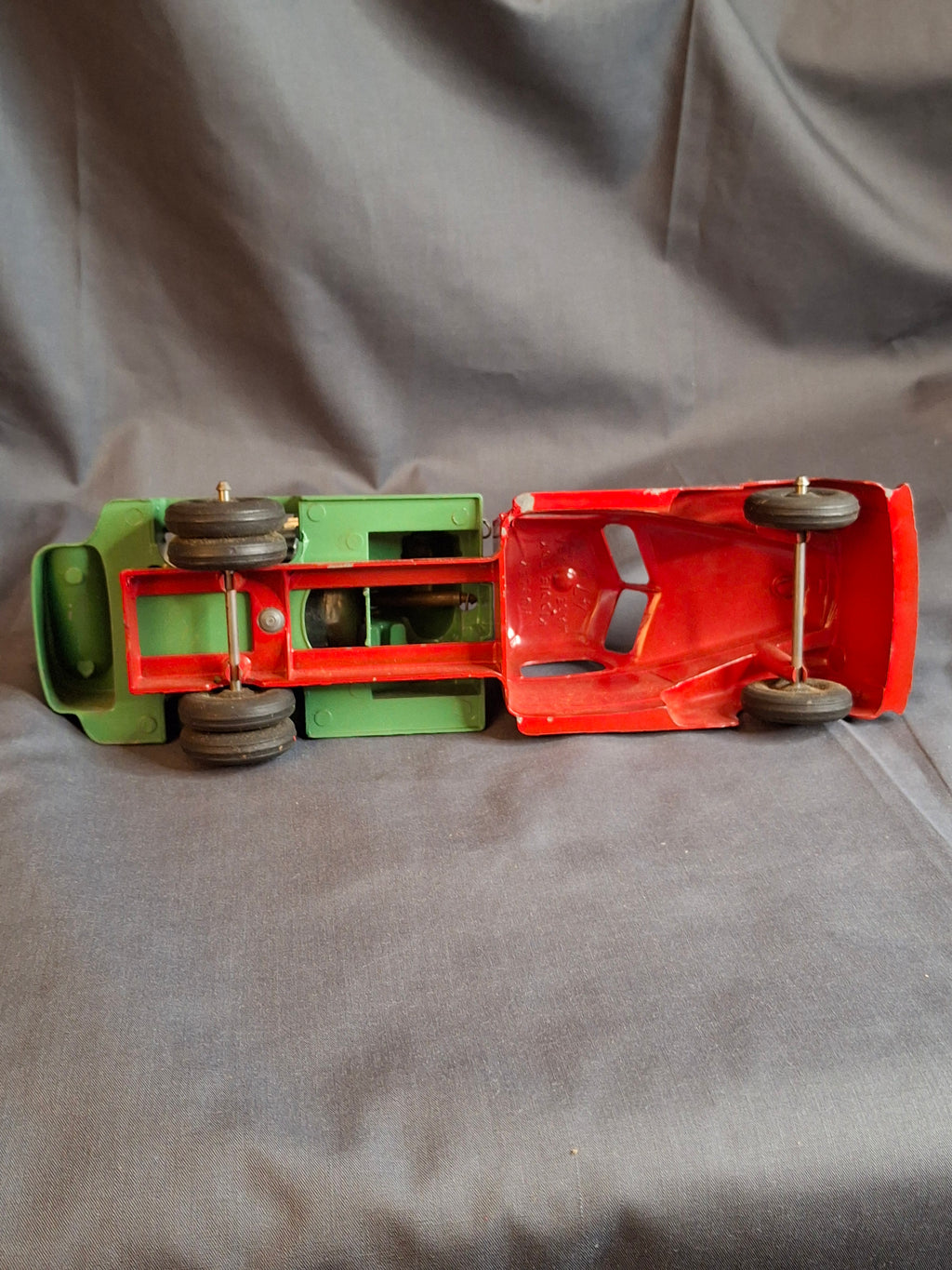 Vintage Hubley Kiddie Toy No. 470 Cement Mixing Truck with Original Box | 1940s Die-Cast Red & Green Mixer | Lancaster, PA USA