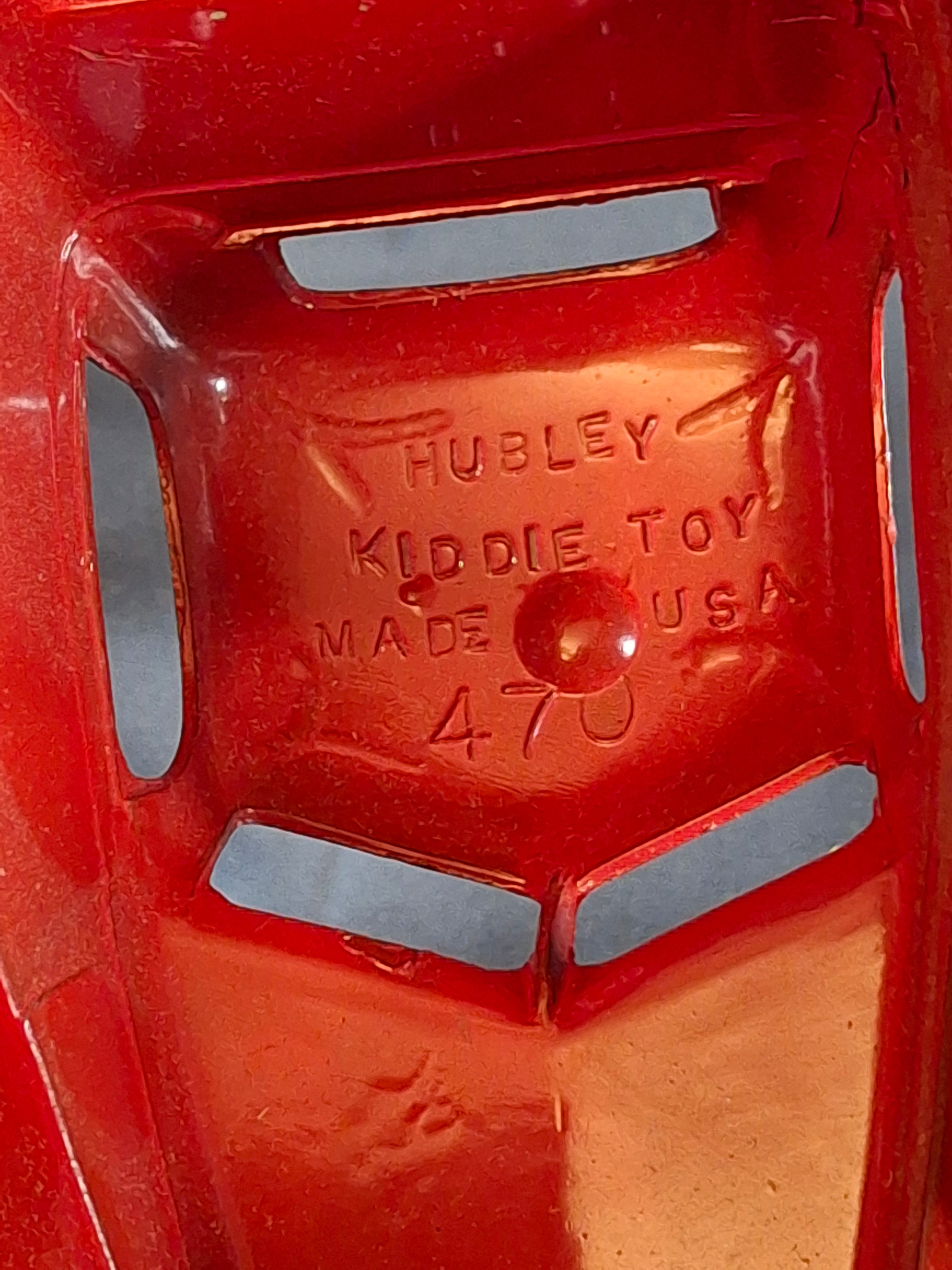 Vintage Hubley Kiddie Toy No. 470 Cement Mixing Truck with Original Box | 1940s Die-Cast Red & Green Mixer | Lancaster, PA USA
