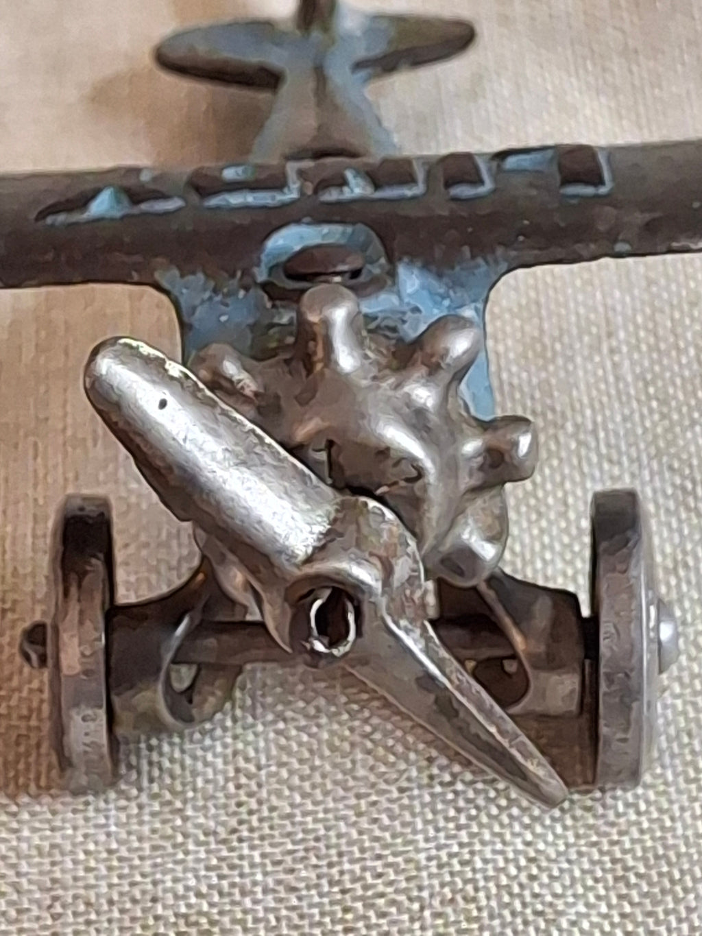 Antique Hubley Lindy Cast Iron Plane 1720 C2 Spirit of St. Louis Toy 1920s Blue