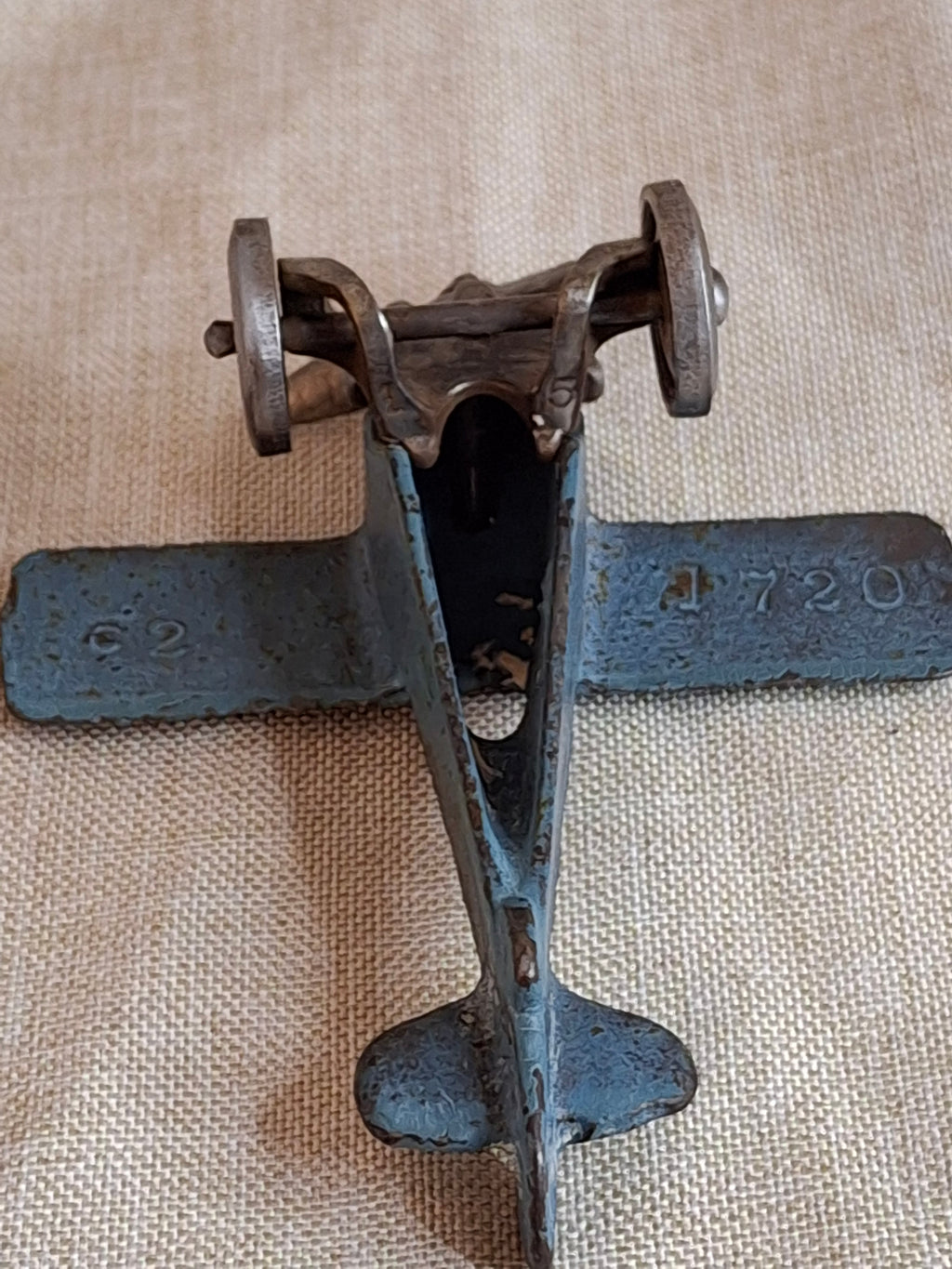 Antique Hubley Lindy Cast Iron Plane 1720 C2 Spirit of St. Louis Toy 1920s Blue