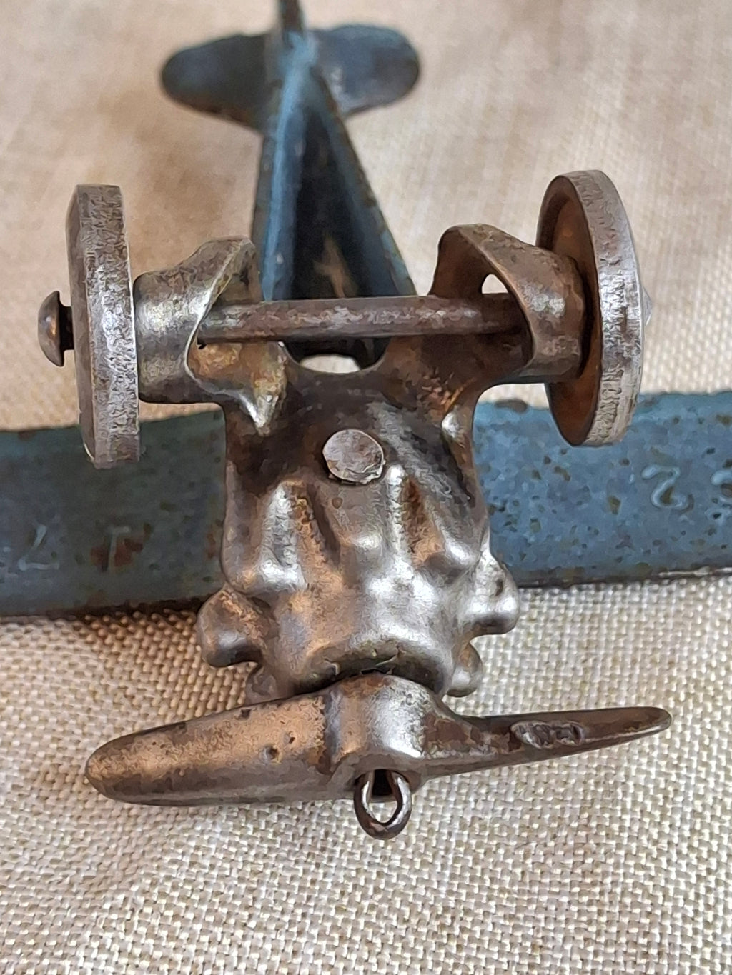 Antique Hubley Lindy Cast Iron Plane 1720 C2 Spirit of St. Louis Toy 1920s Blue
