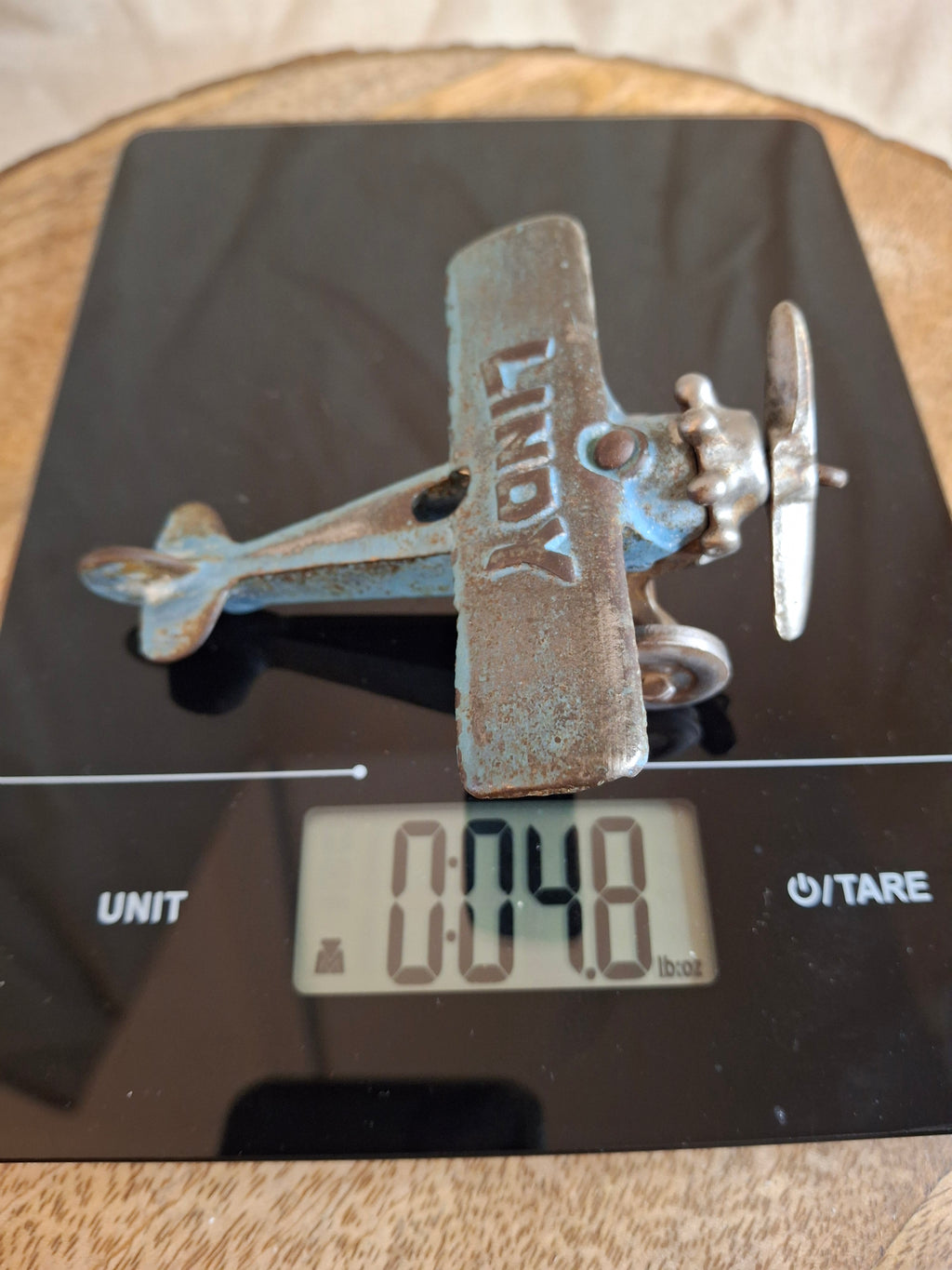 Antique Hubley Lindy Cast Iron Plane 1720 C2 Spirit of St. Louis Toy 1920s Blue