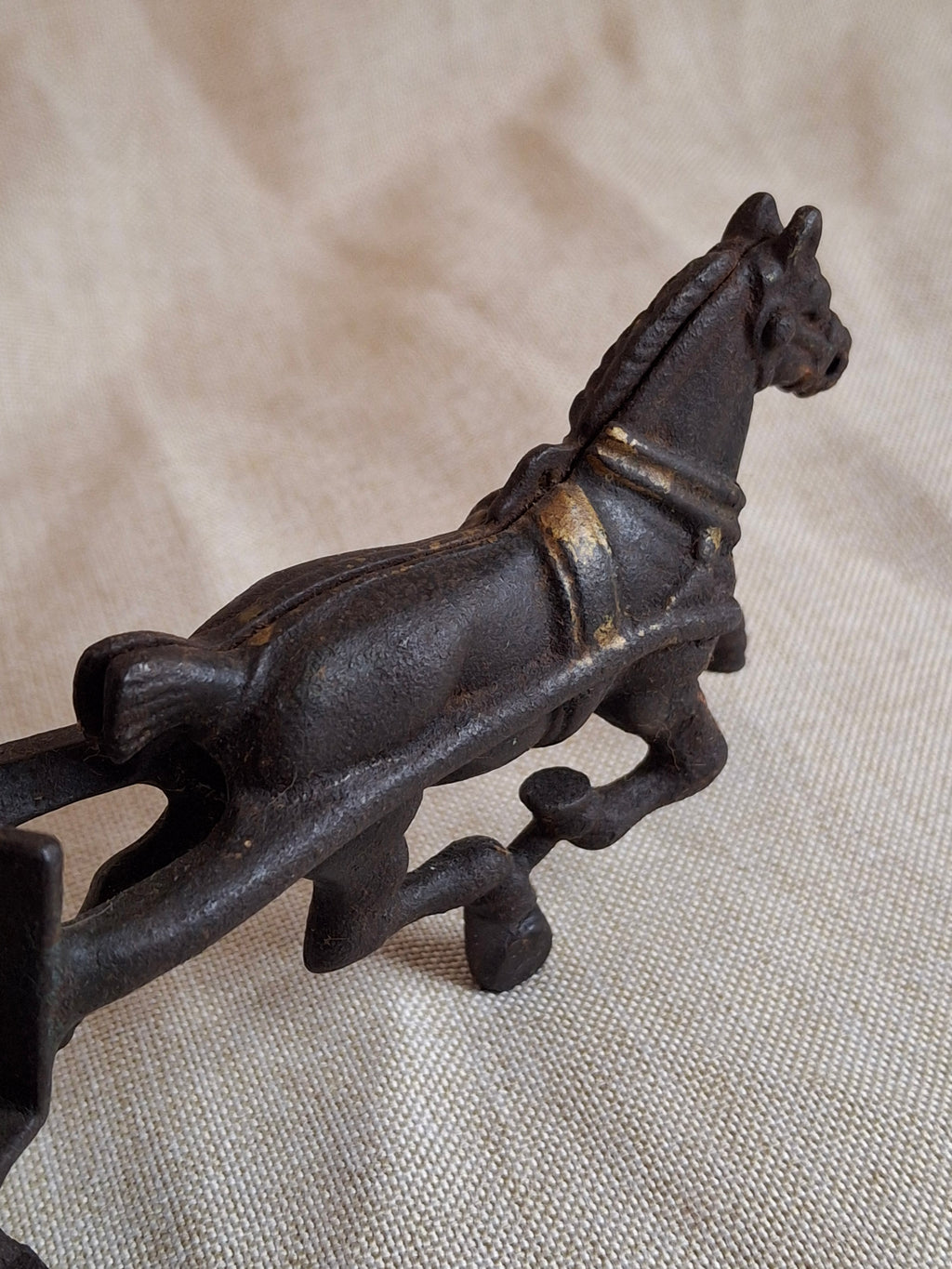 Antique Cast Iron Hansom Cab Horse Drawn Carriage Toy - Original Paint - Hubley