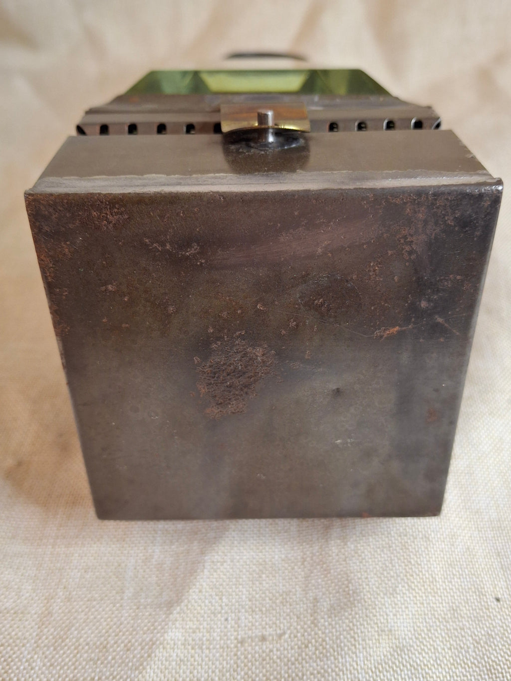 Antique Holmes Booth & Haydens Bevelled Glass Skater Lantern Triangular Kerosene 1870s