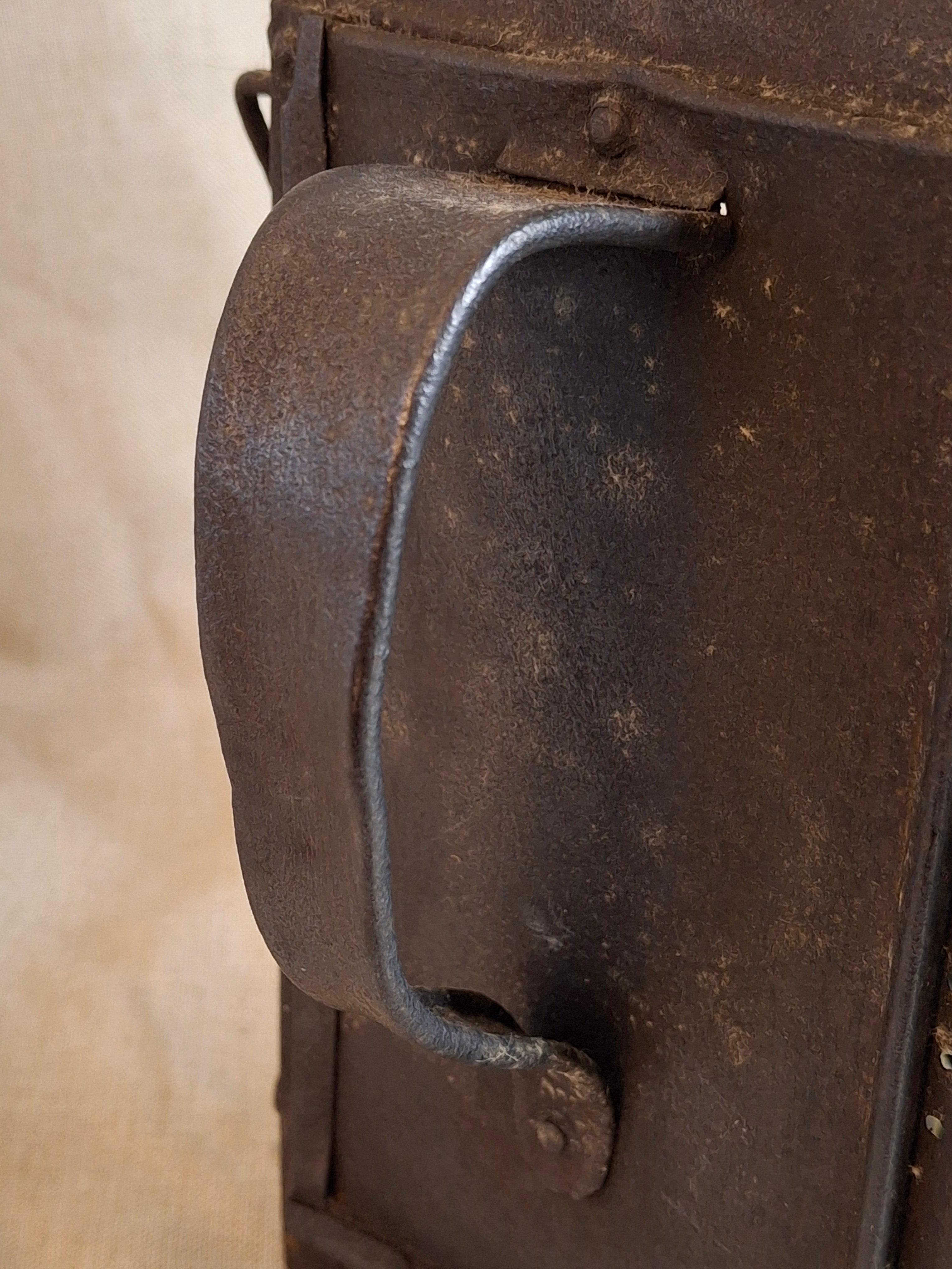 RARE 19thC Embossed Tower Candle Lantern - INTACT Two-Tab Locking Tray - X-Brace