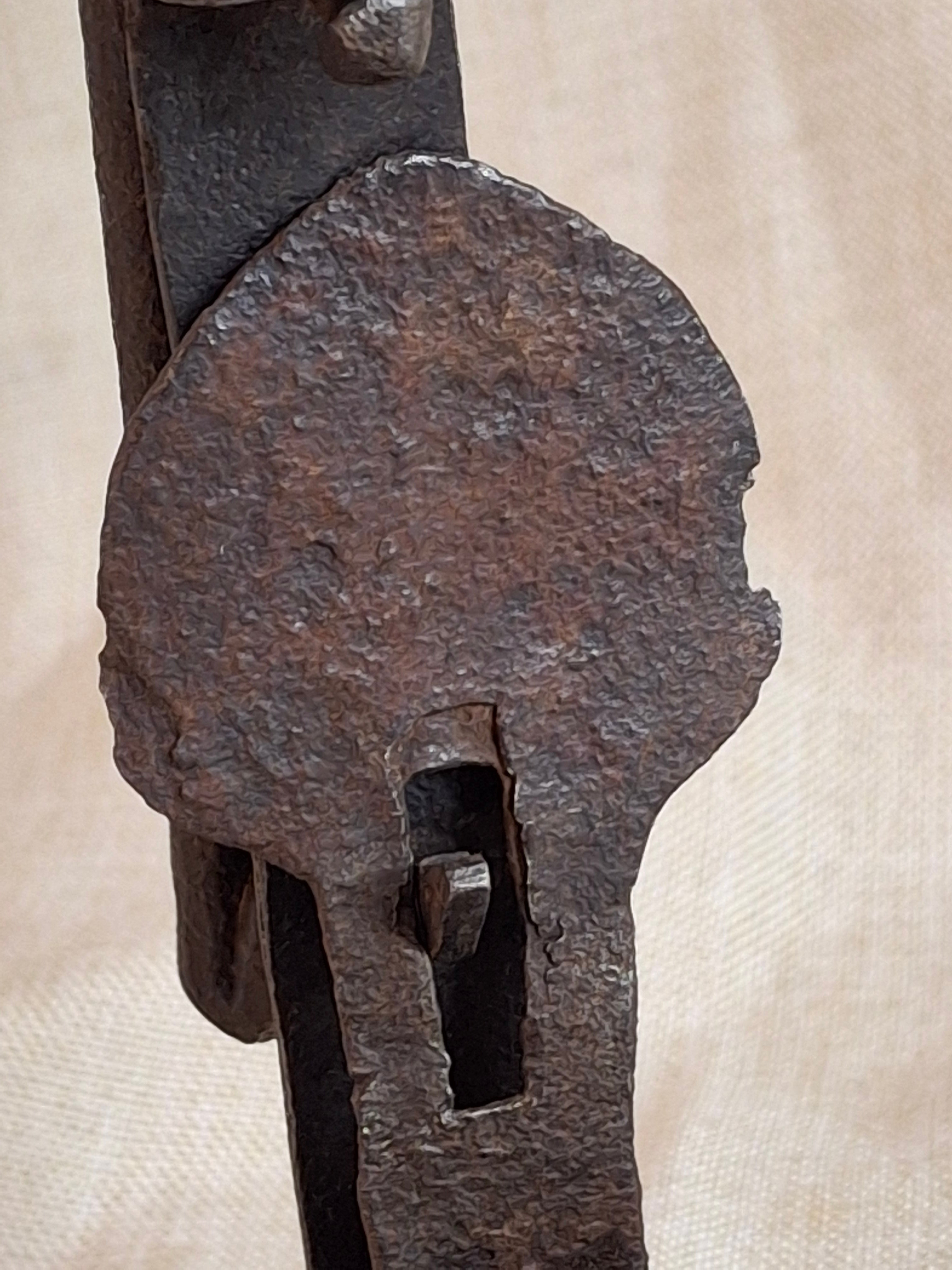 18th Century Wrought Iron Double Crusie Phoebe Lamp - Early American Primitive Lighting