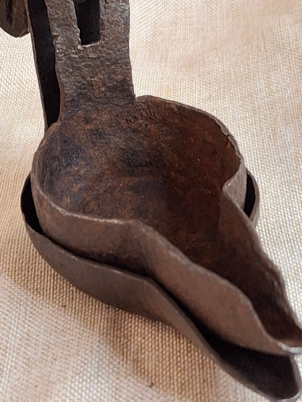 18th Century Wrought Iron Double Crusie Phoebe Lamp - Early American Primitive Lighting