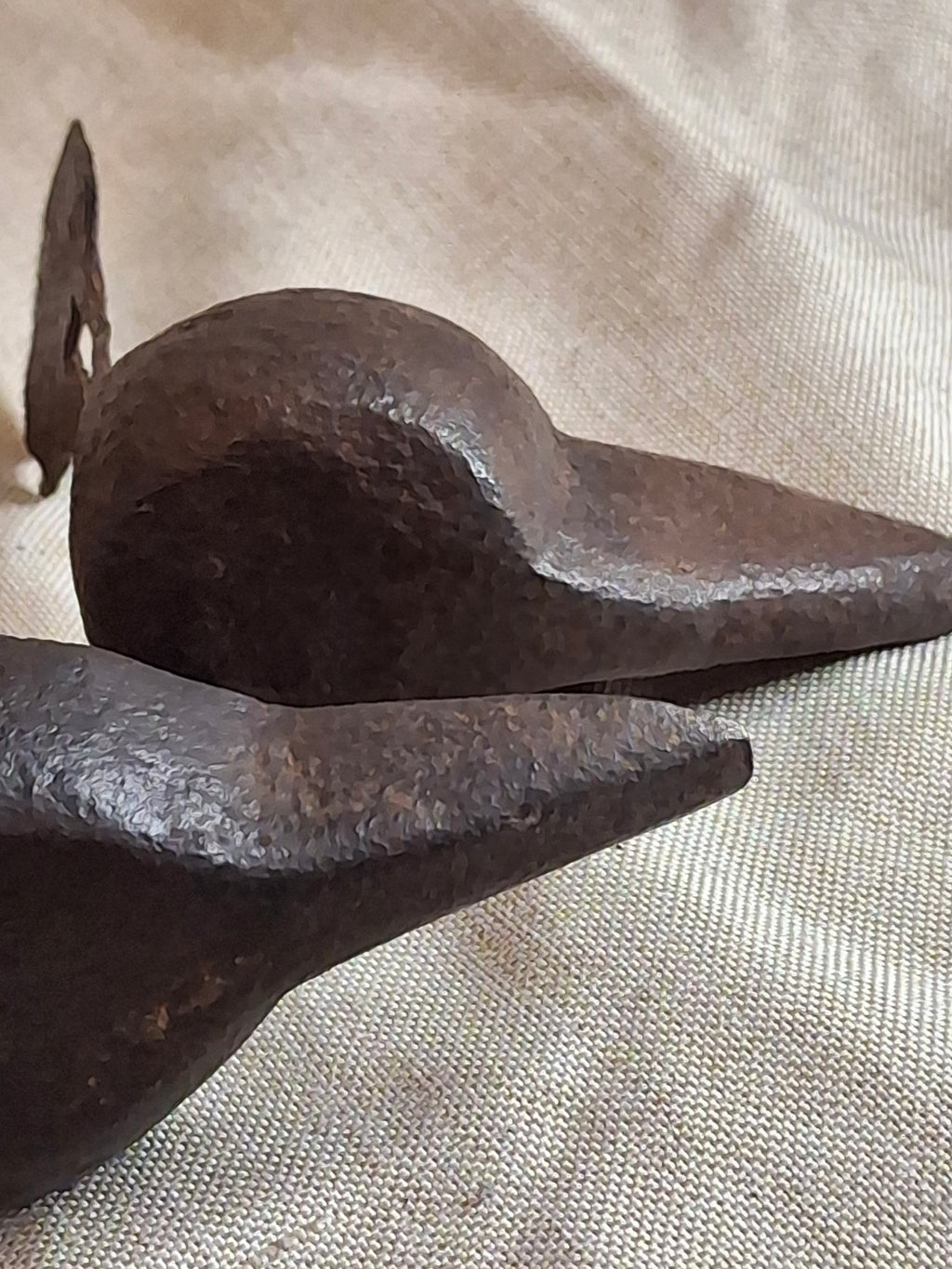 18th Century Wrought Iron Double Crusie Phoebe Lamp - Early American Primitive Lighting