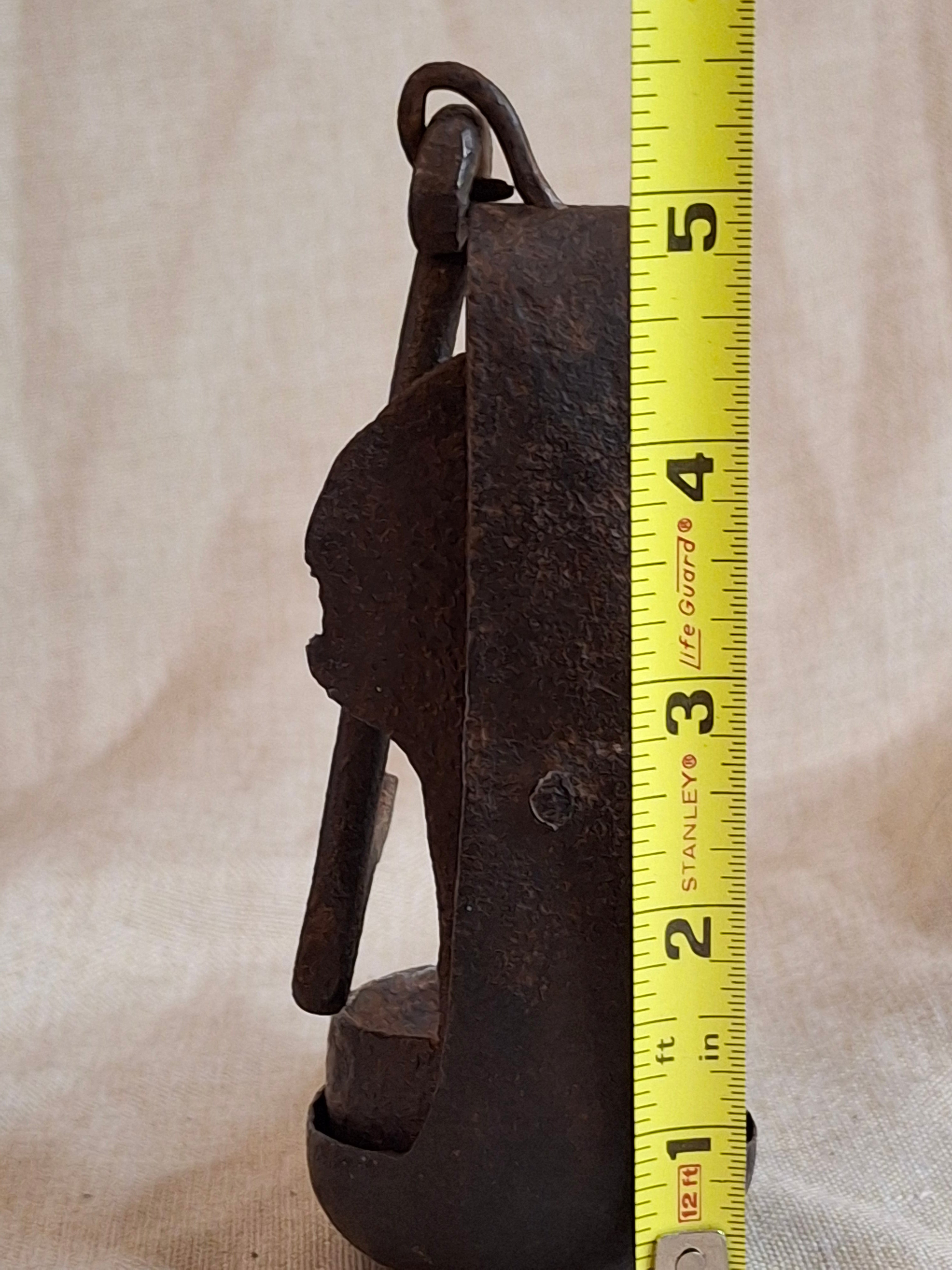 18th Century Wrought Iron Double Crusie Phoebe Lamp - Early American Primitive Lighting