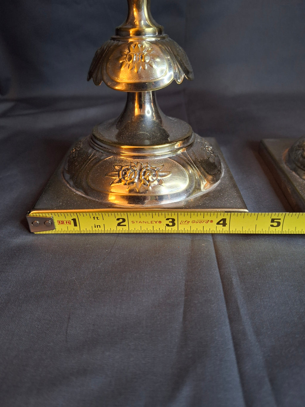 Antique Fraget Warsaw Shabbat Candlesticks Pair No. 4214 Polish Silver Plate 11"