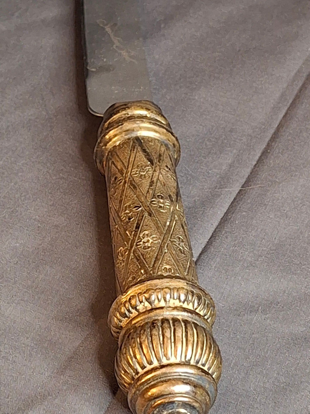 Vintage Sterling Silver 925 Challah Knife & Cake Server Set Sheffield Blade Judaica