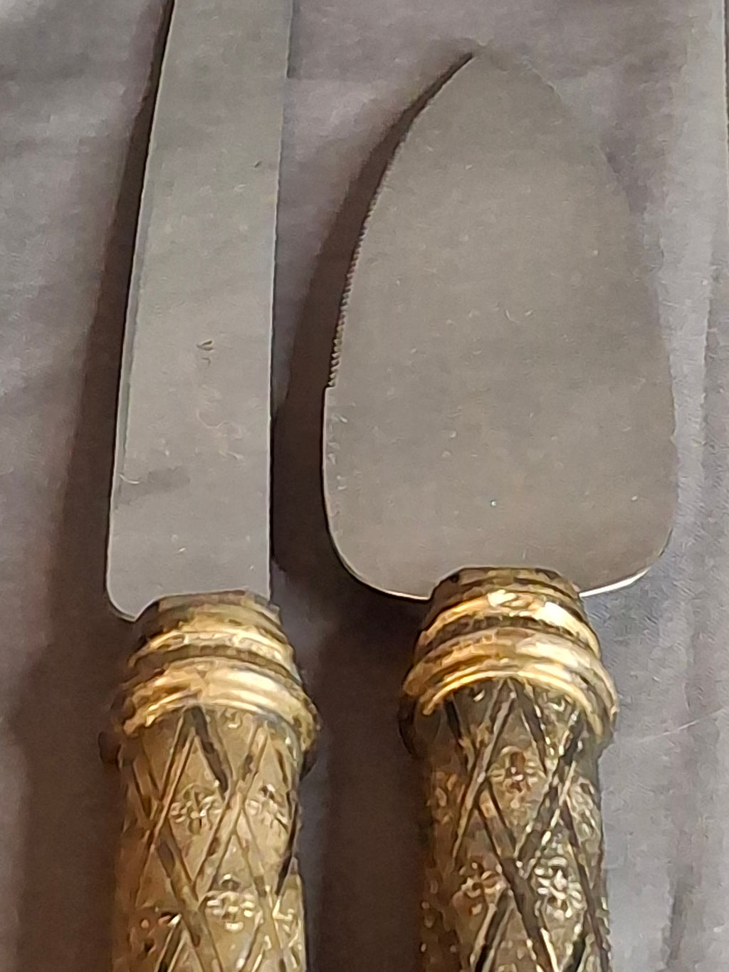 Vintage Sterling Silver 925 Challah Knife & Cake Server Set Sheffield Blade Judaica