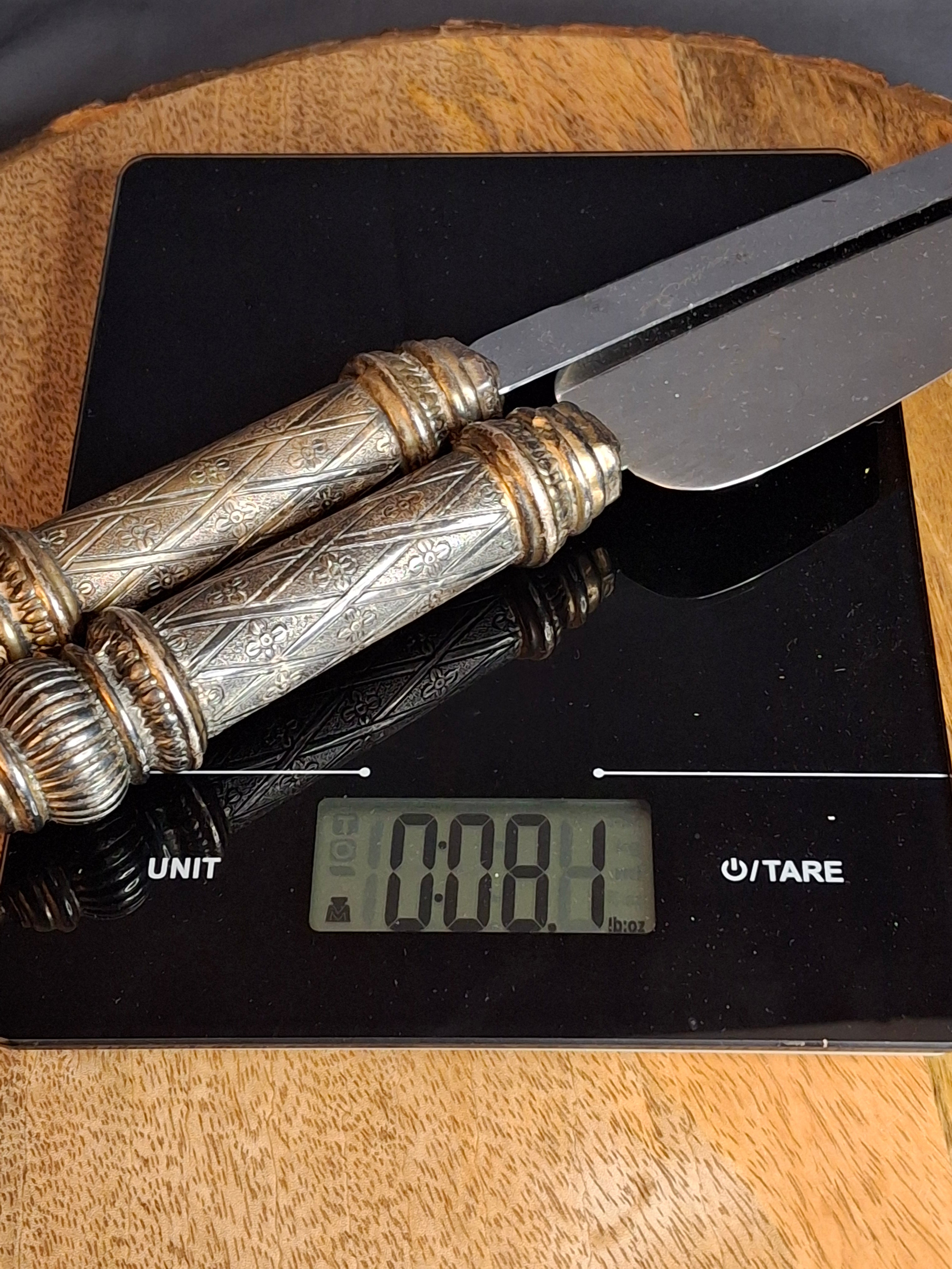 Vintage Sterling Silver 925 Challah Knife & Cake Server Set Sheffield Blade Judaica