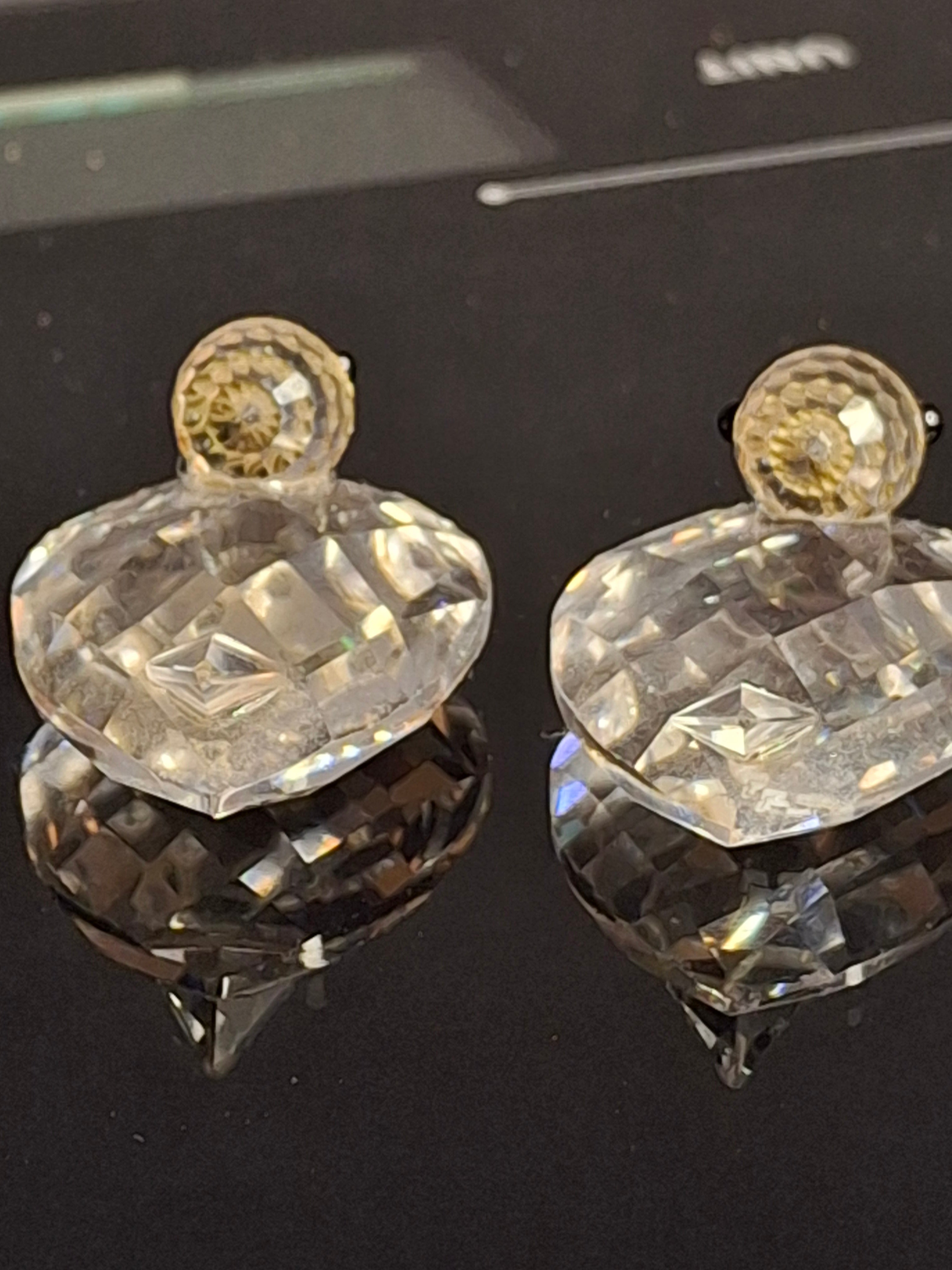 Rare Vintage Swarovski Crystal Duck Pair - SC Block Logo - Metal Beak Retired