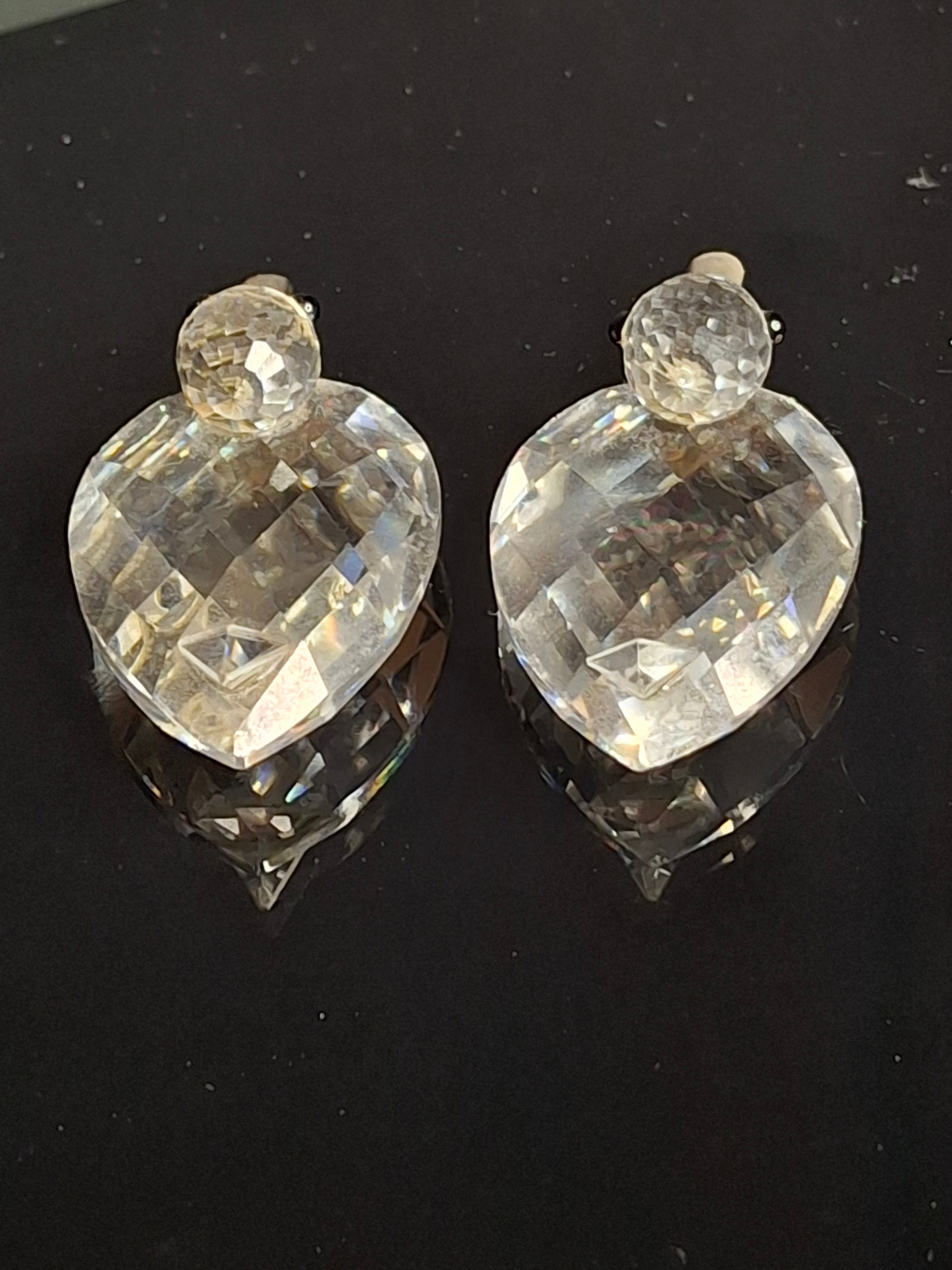 Rare Vintage Swarovski Crystal Duck Pair - SC Block Logo - Metal Beak Retired