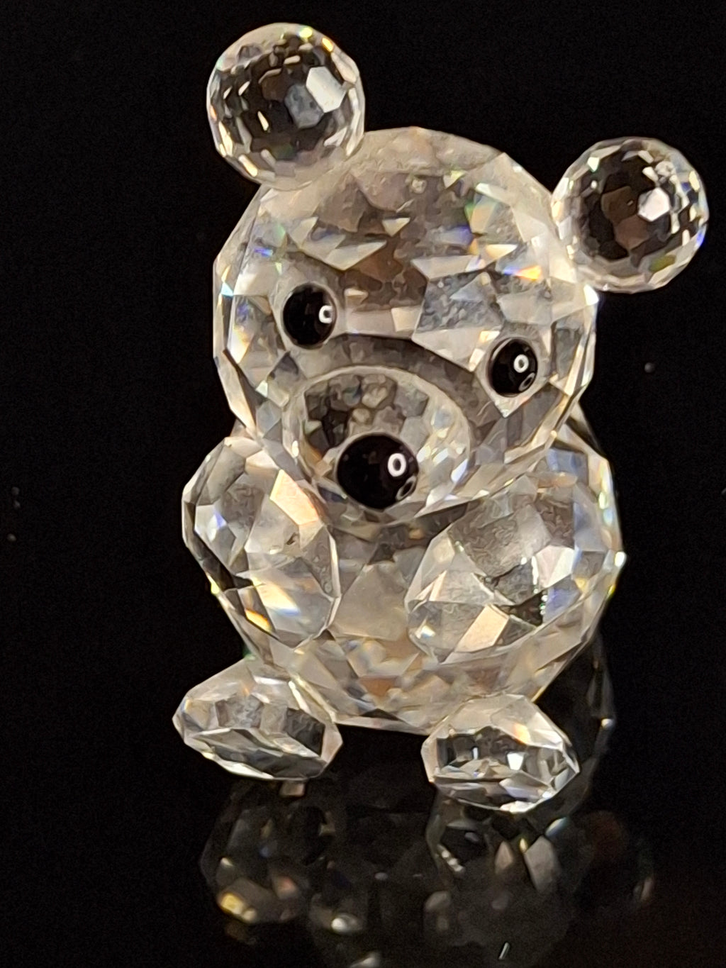 Retired Swarovski Crystal Mini Bear Sitting Figurine 010009 / 7664 046 000 Swan - MINT