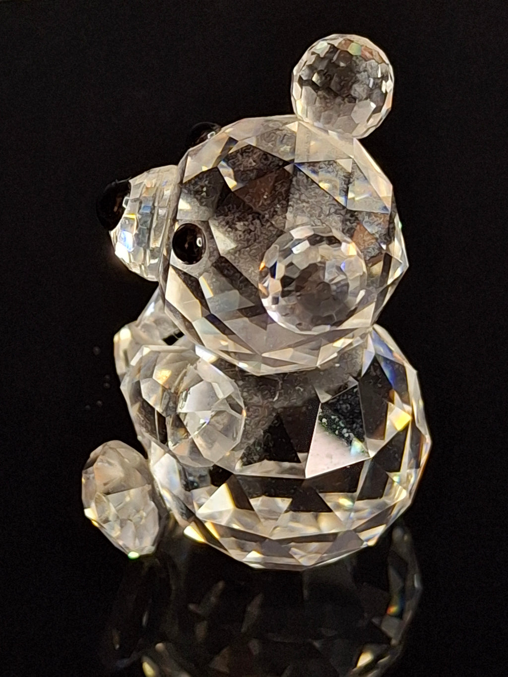Retired Swarovski Crystal Mini Bear Sitting Figurine 010009 / 7664 046 000 Swan - MINT